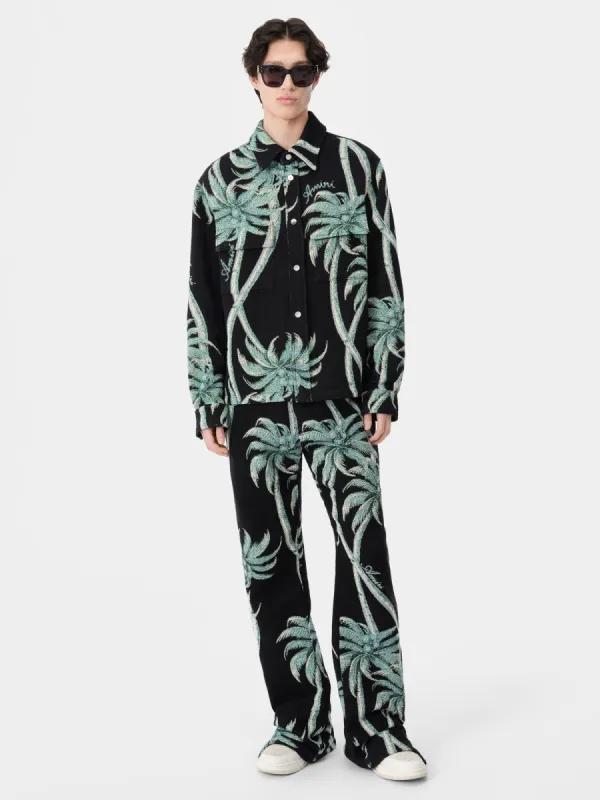 TWISTED PALMS TAPESTRY OVERSHIRT - Black sold by AMIRI