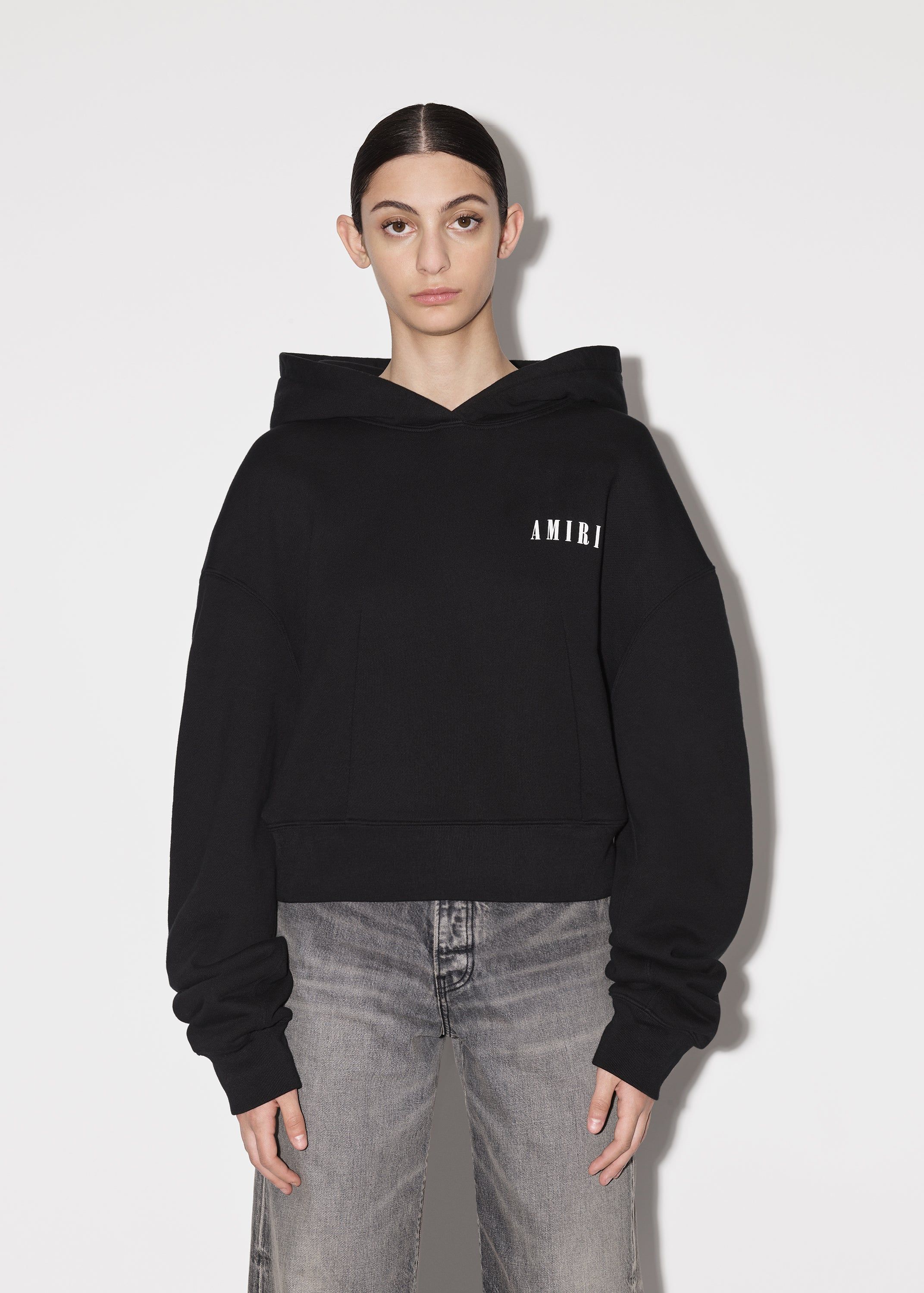 WOMEN - CROPPED HOODIE - BLACK sold by AMIRI product image thumbnail 3