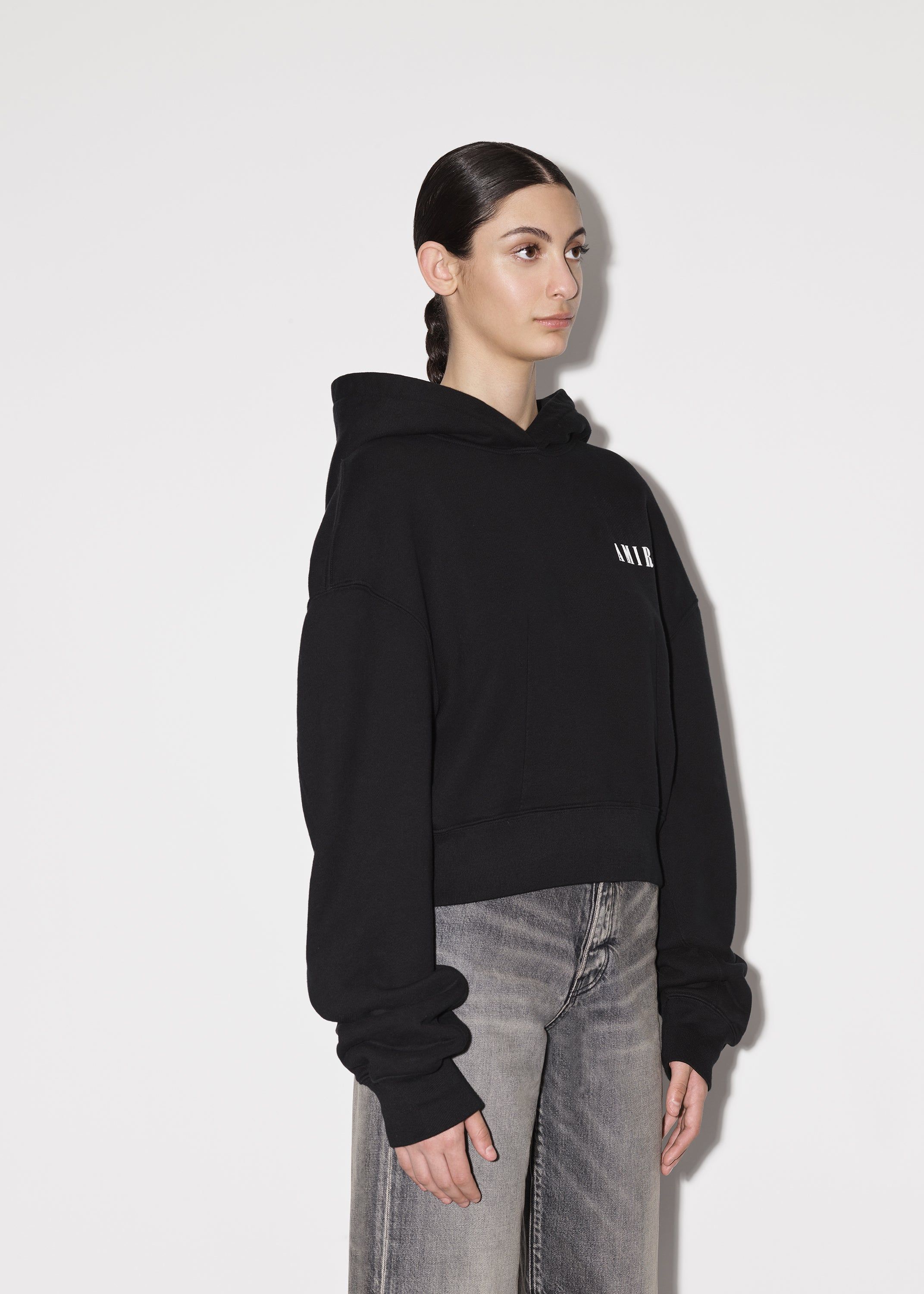 WOMEN - CROPPED HOODIE - BLACK sold by AMIRI product image thumbnail 4