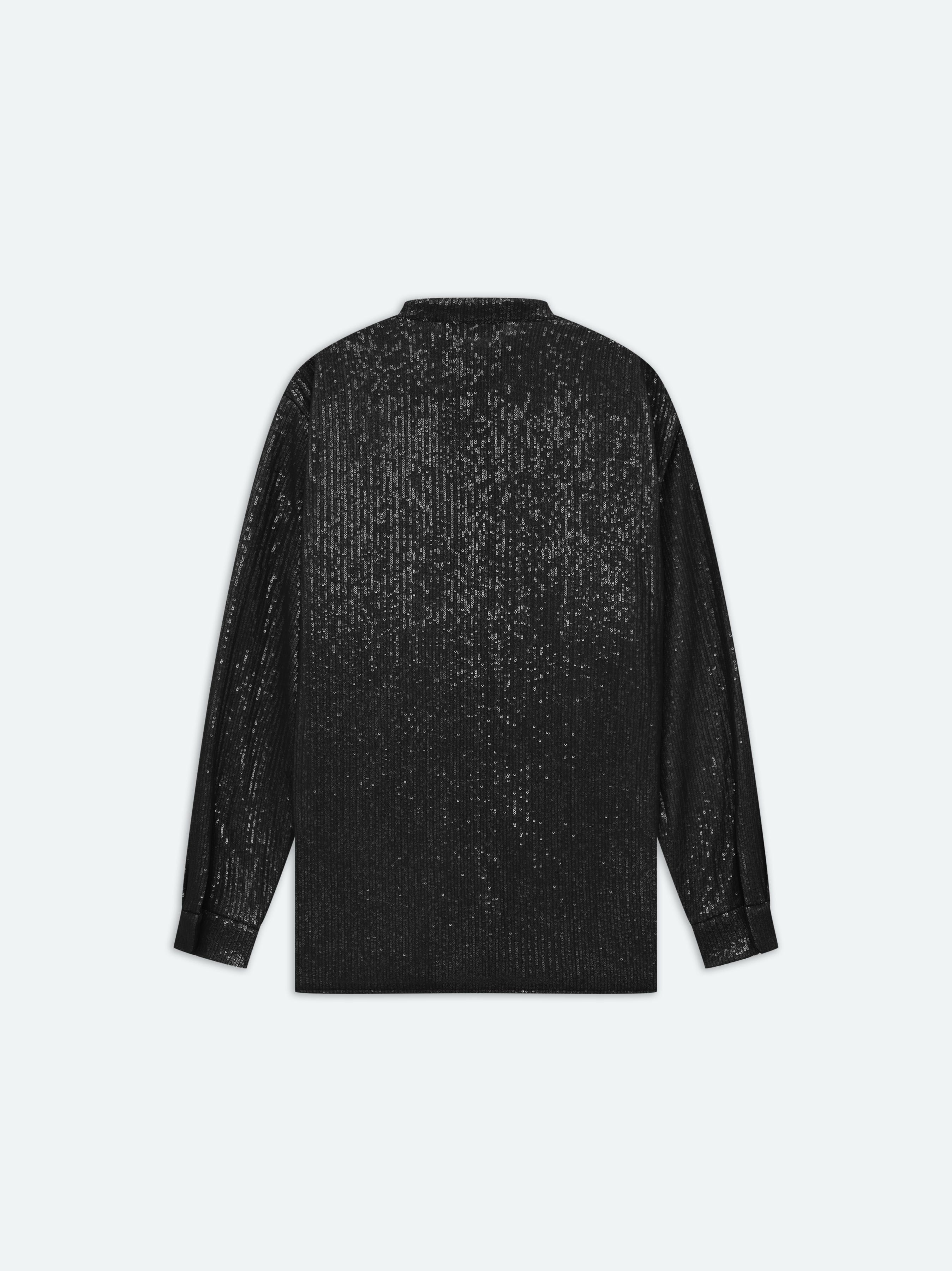 TAB COLLAR COVERED SEQUIN SHIRT - Black sold by AMIRI product image thumbnail 2