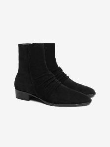 STACK BOOT LEATHER SOLE - BLACK / BLACK sold by AMIRI