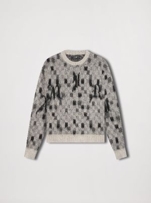 AMIRI IMPERFECT CHECK CREW - GREY made by AMIRI