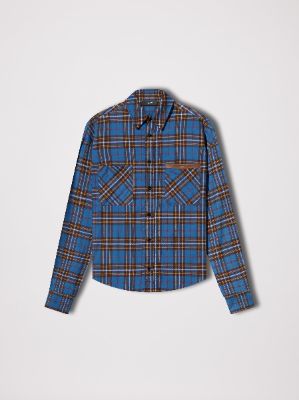 AMIRI LOGO FLANNEL - BLUE / BLACK sold by AMIRI