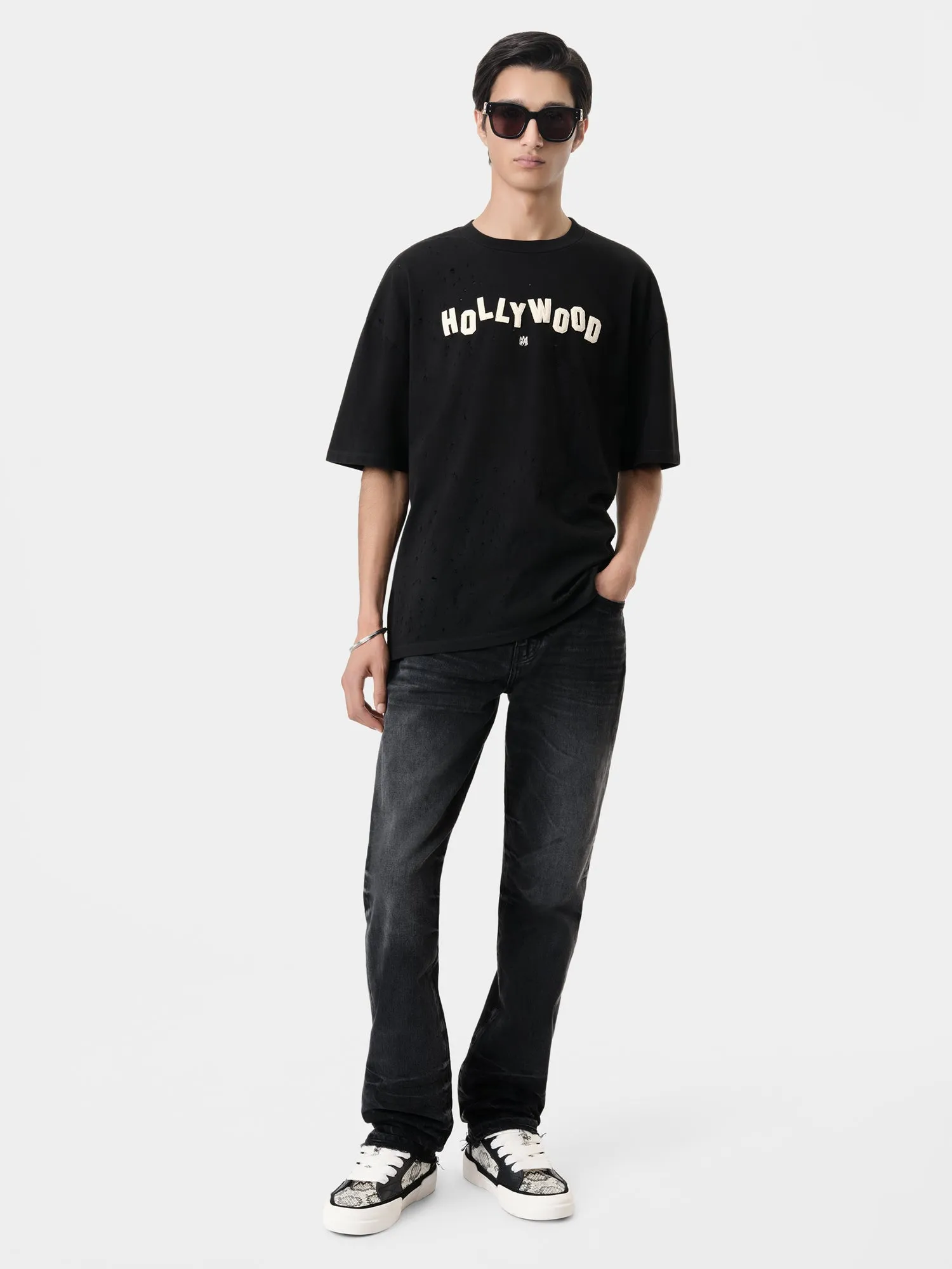 HOLLYWOOD SHOTGUN OVERSIZED TEE - Black sold by AMIRI