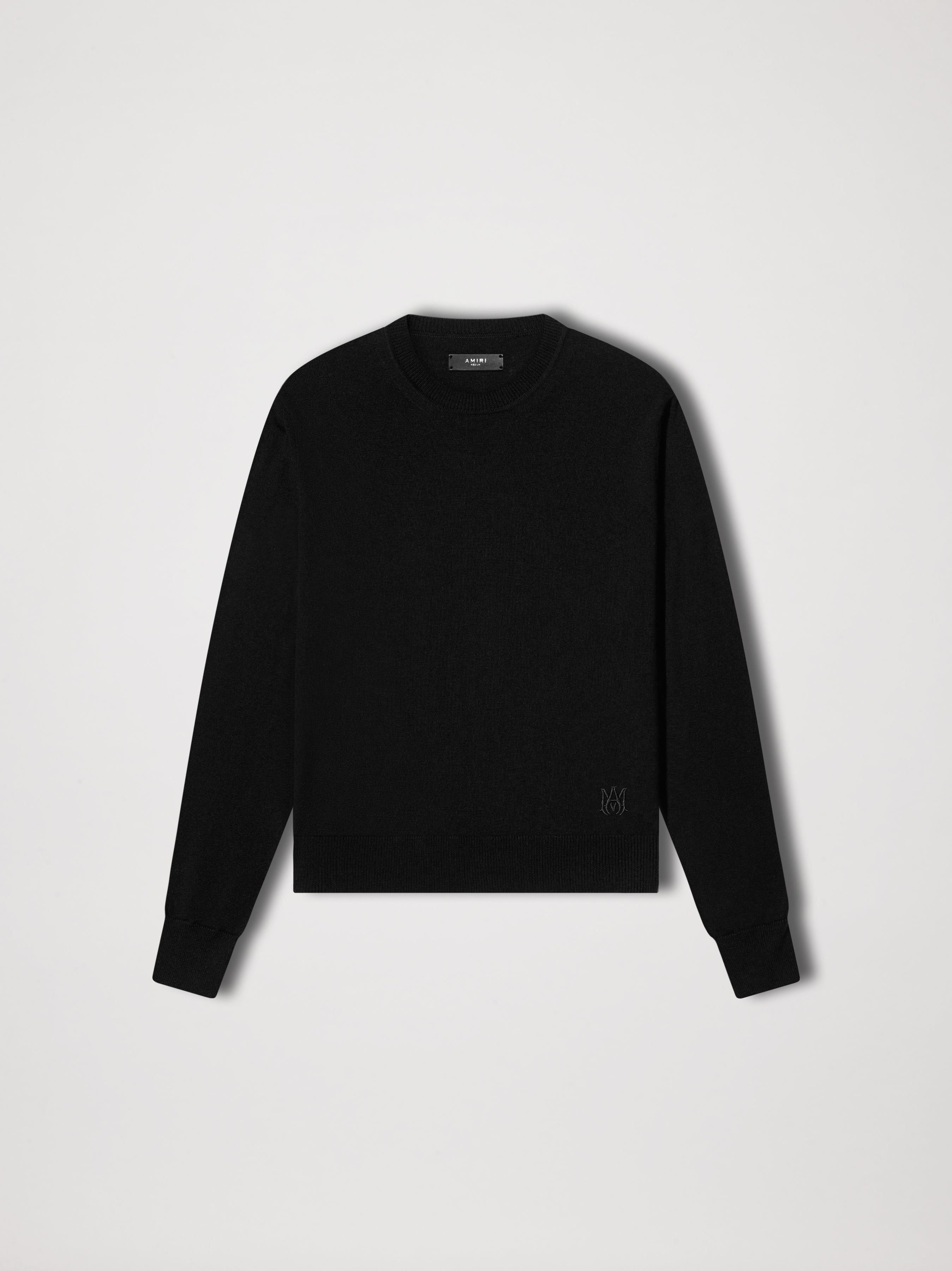 M.A. EMBROIDERED CREW - BLACK sold by AMIRI