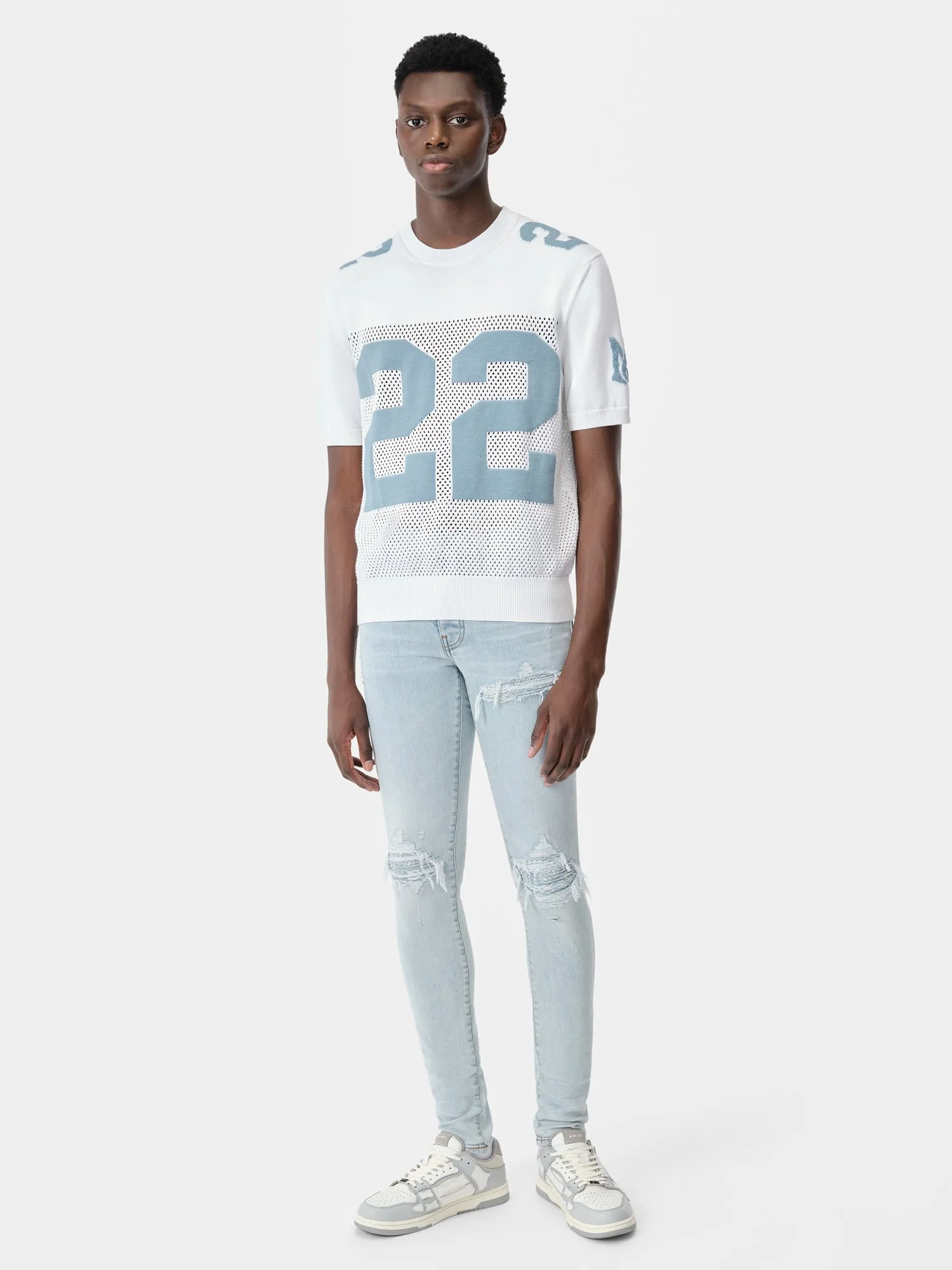 MX1 BANDANA JACQUARD JEAN - Sky Indigo sold by AMIRI