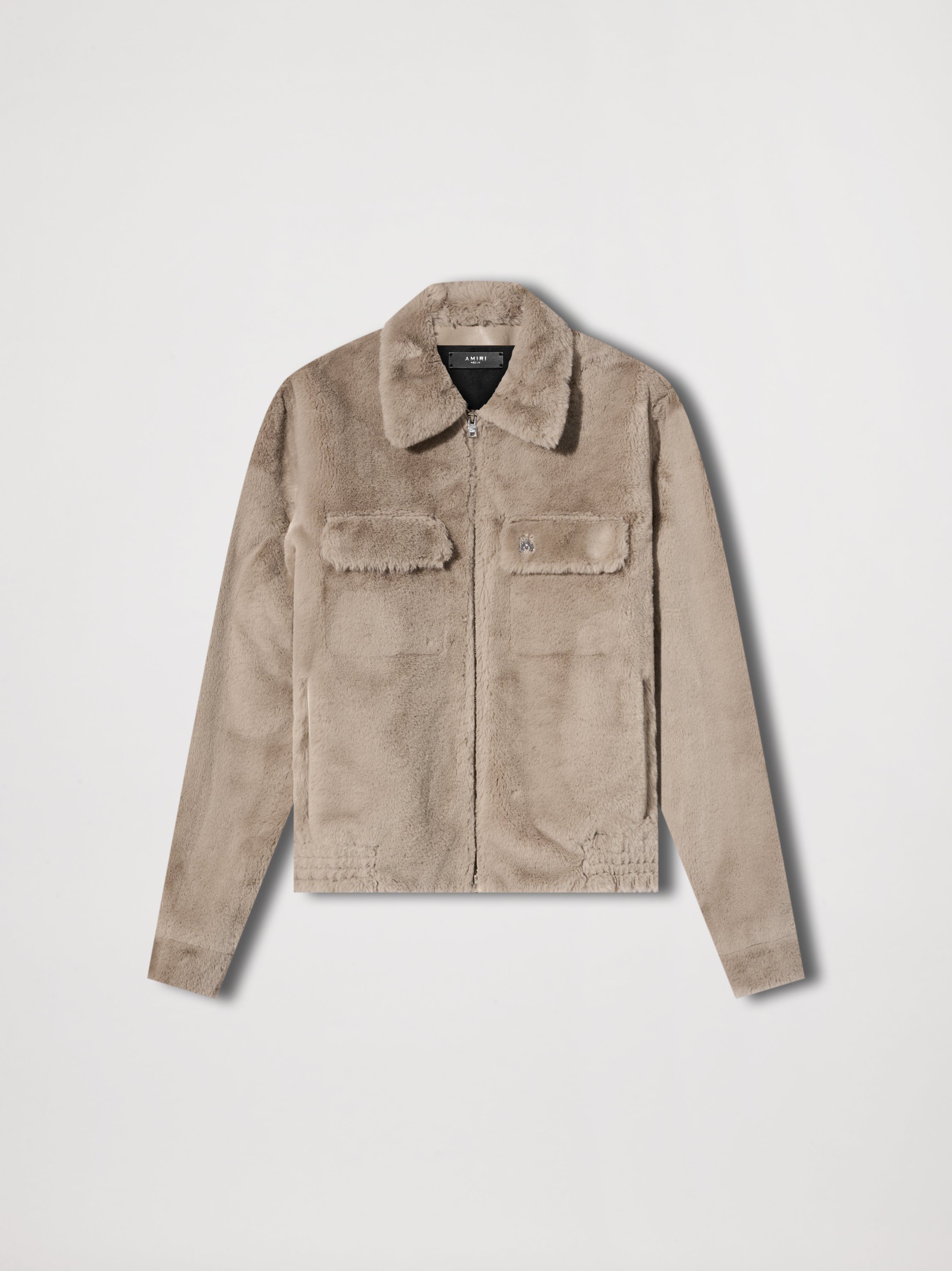 FAUX FUR ZIP BLOUSON - TAUPE sold by AMIRI
