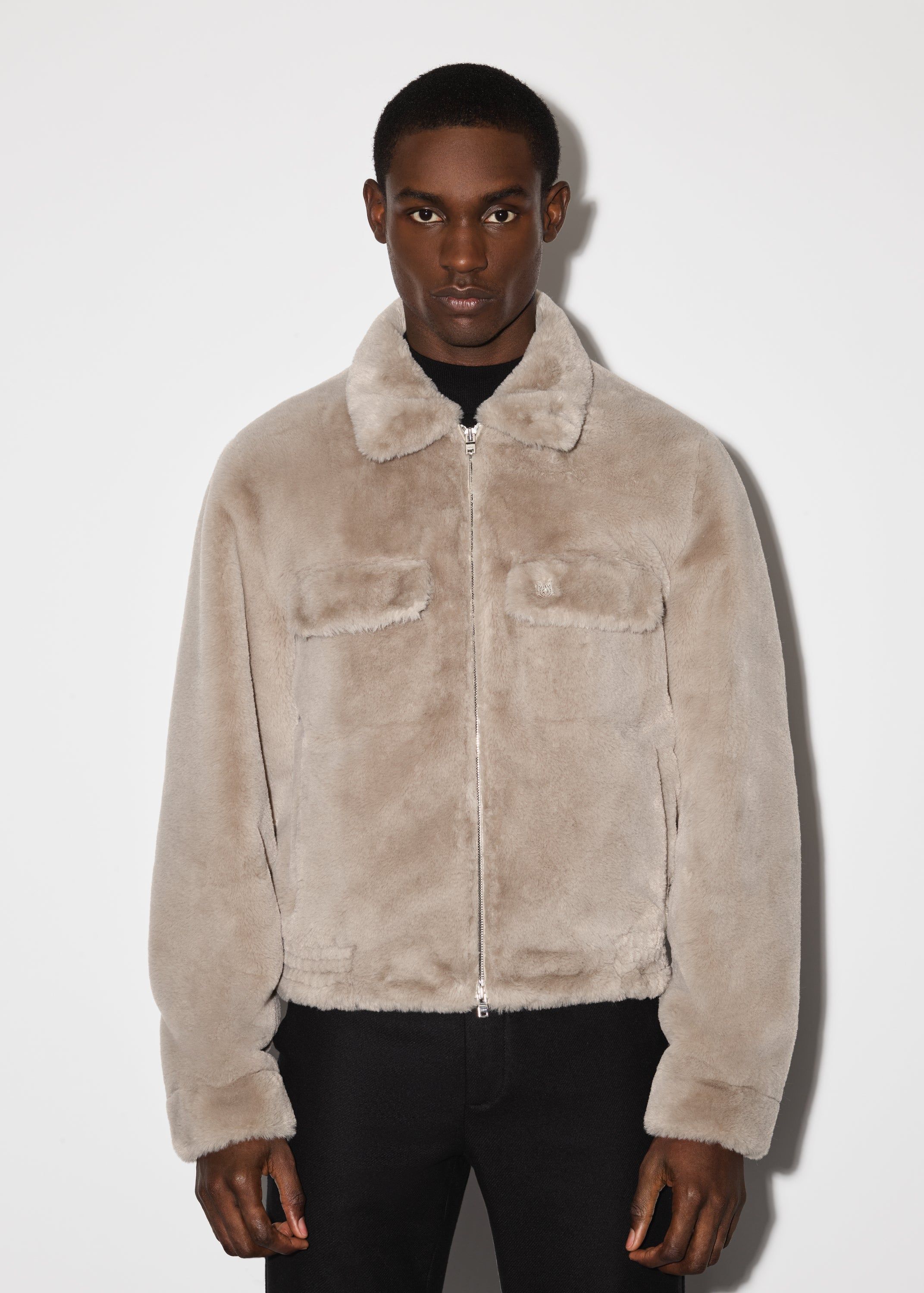 FAUX FUR ZIP BLOUSON - TAUPE sold by AMIRI product image thumbnail 2