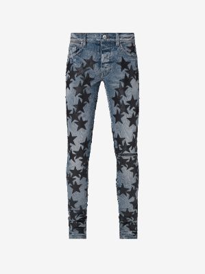 CHEMIST LEATHER STARS JEAN - CLAY INDIGO / BLACK sold by AMIRI