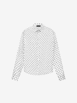 MICRO PLAYBOY LONG SLEEVE SHIRT - WHITE sold by AMIRI
