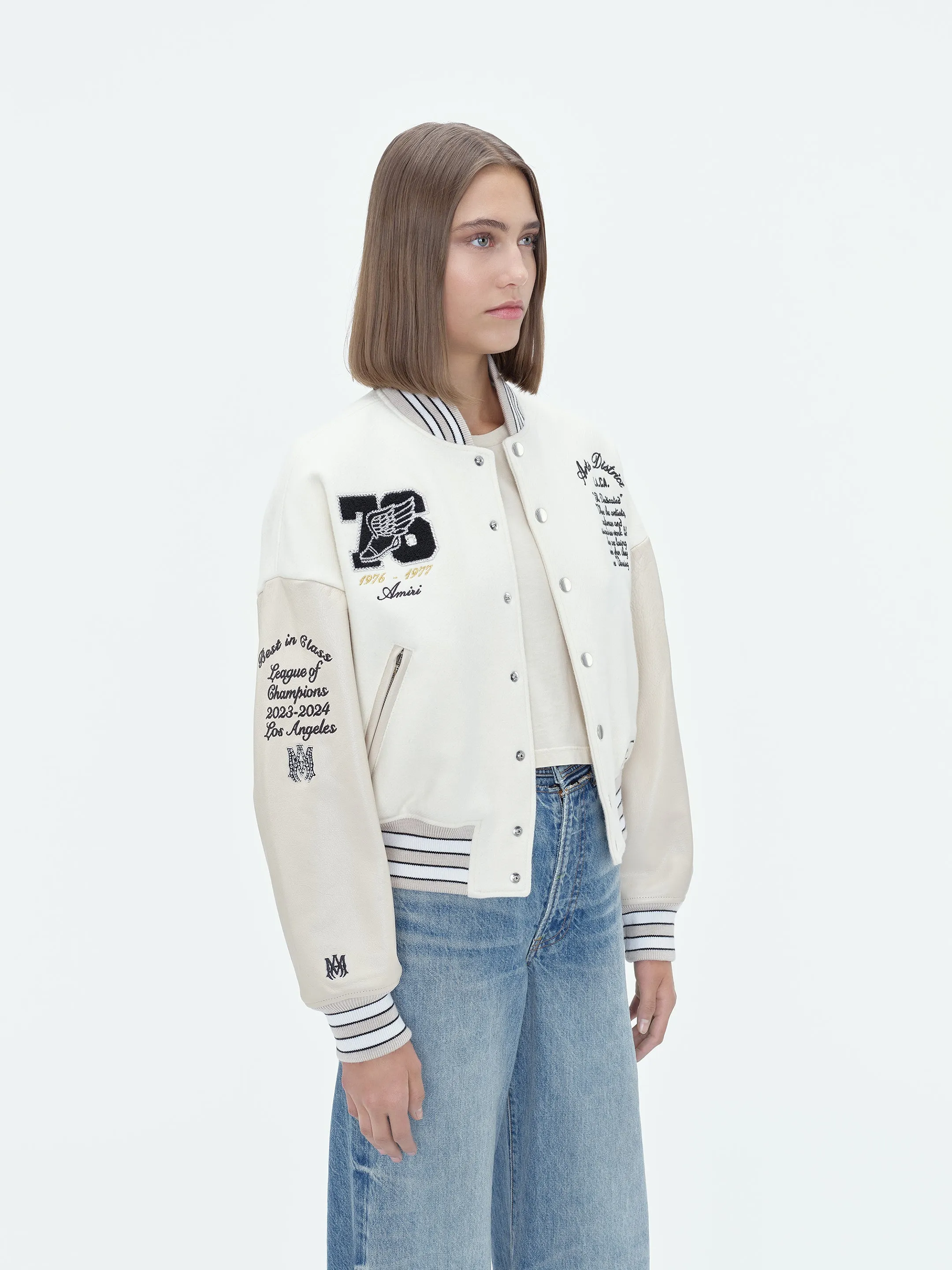 WOMEN - EAGLE VARSITY JACKET - Alabaster sold by AMIRI product image thumbnail 4