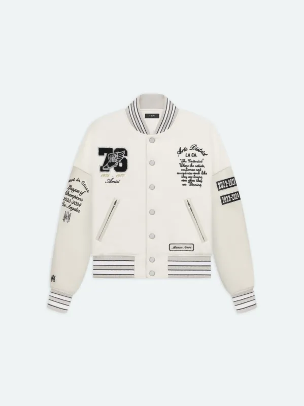 WOMEN - EAGLE VARSITY JACKET - Alabaster sold by AMIRI