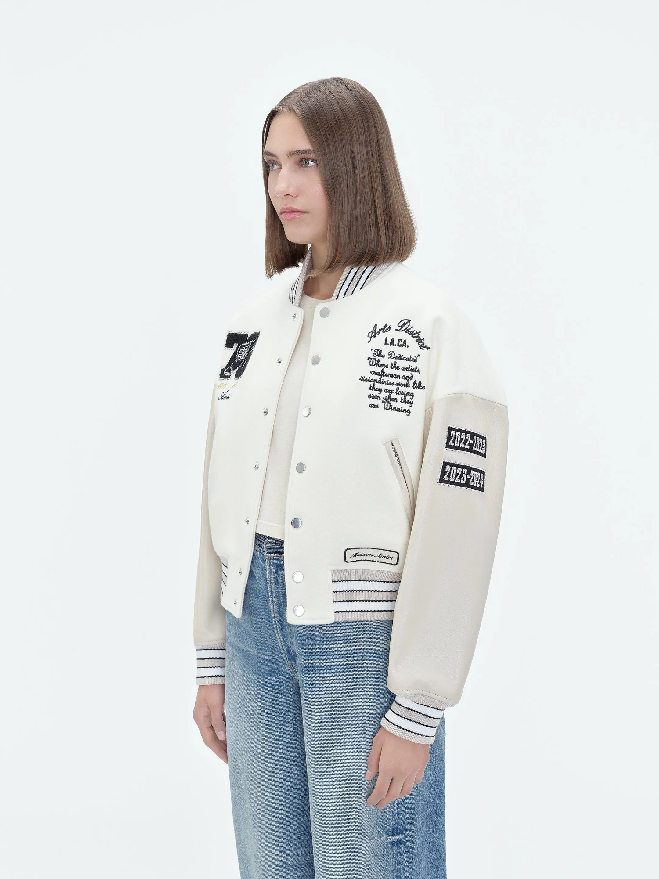 WOMEN - EAGLE VARSITY JACKET - Alabaster sold by AMIRI product image thumbnail 5
