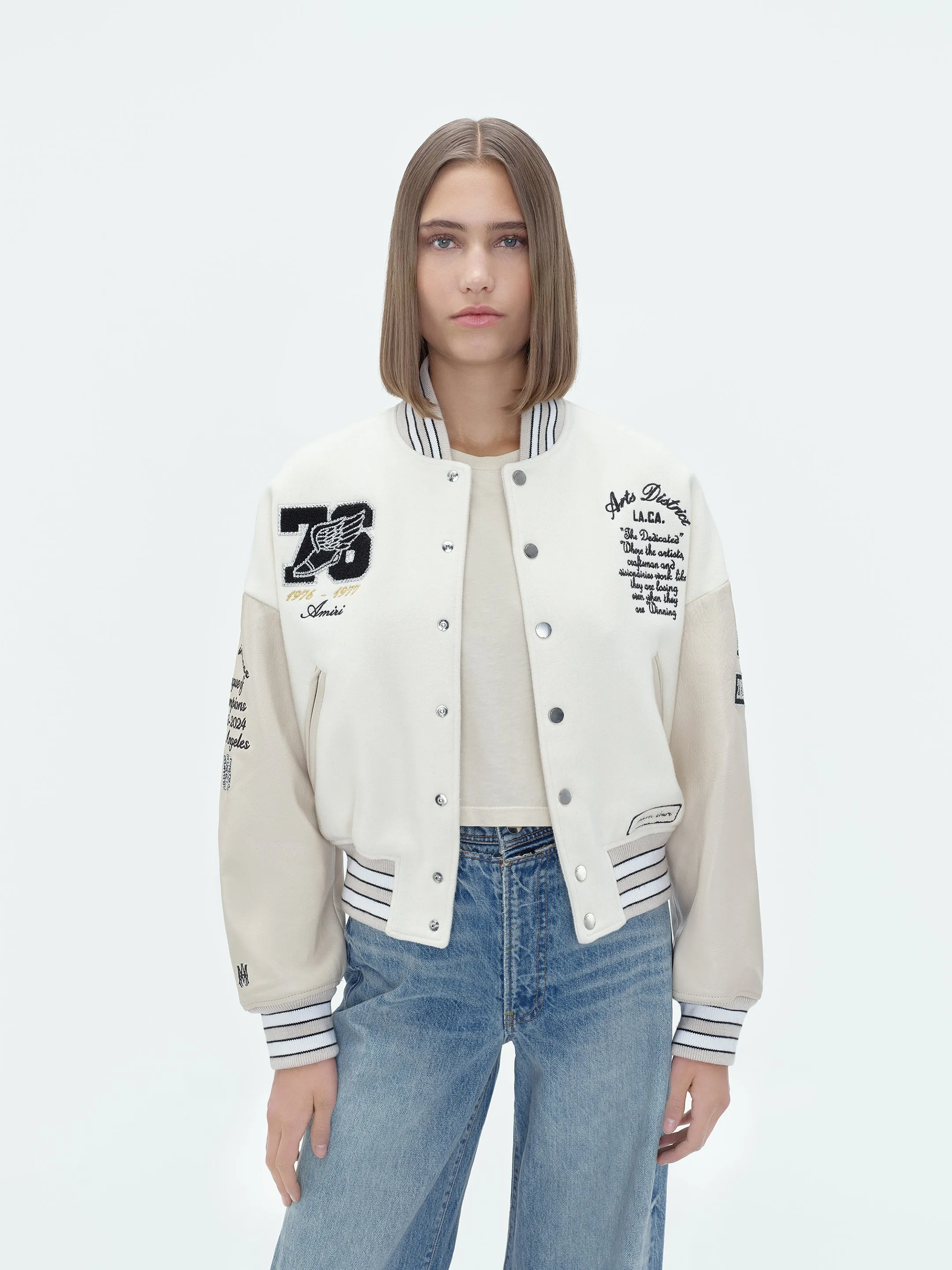 WOMEN - EAGLE VARSITY JACKET - Alabaster sold by AMIRI product image thumbnail 3