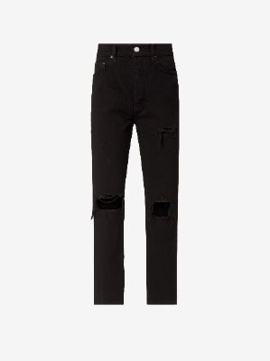 WOMEN - CROPPED STRAIGHT THRASHER JEAN - BLACK sold by AMIRI