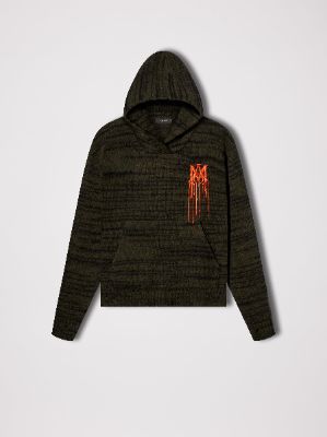 SPACE DYE HOODIE WITH PAINT DRIP M.A. LOGO - GREEN sold by AMIRI