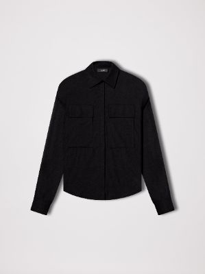 WOMEN - LEATHER WORKWEAR SHIRT - BLACK sold by AMIRI