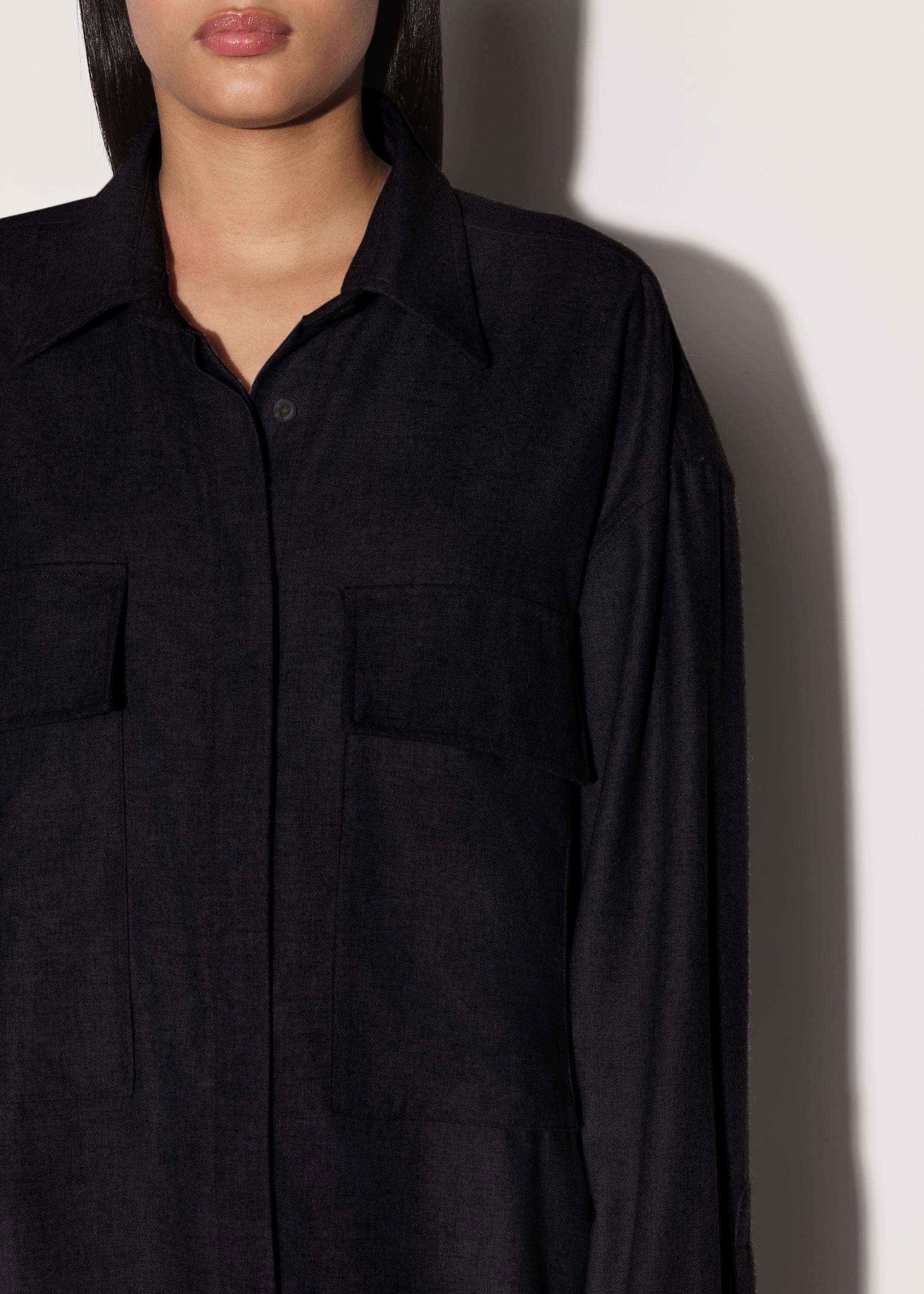 WOMEN - LEATHER WORKWEAR SHIRT - BLACK sold by AMIRI product image thumbnail 5