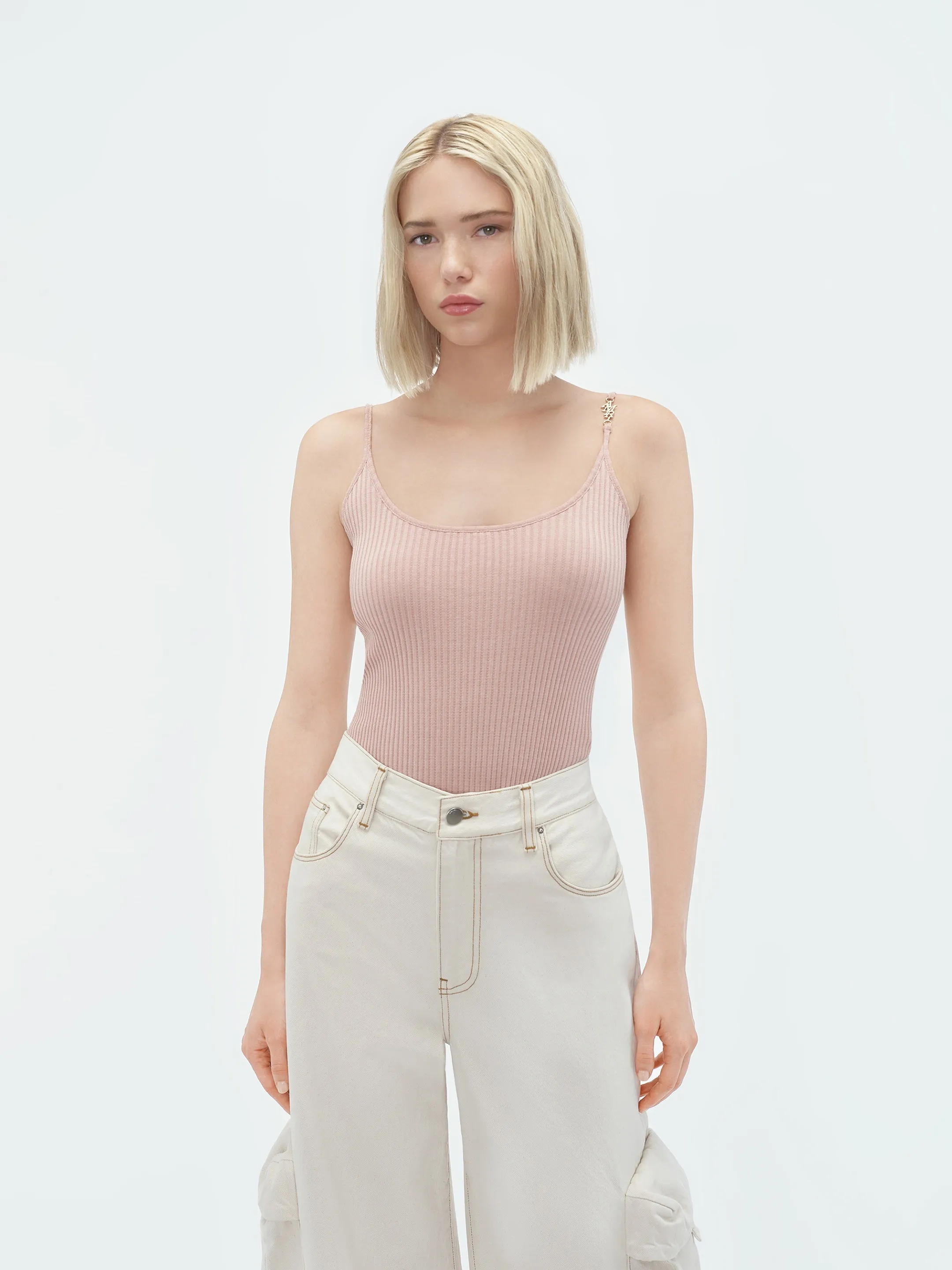 WOMEN - VERTICAL AMIRI TANK TOP - Cork sold by AMIRI product image thumbnail 3