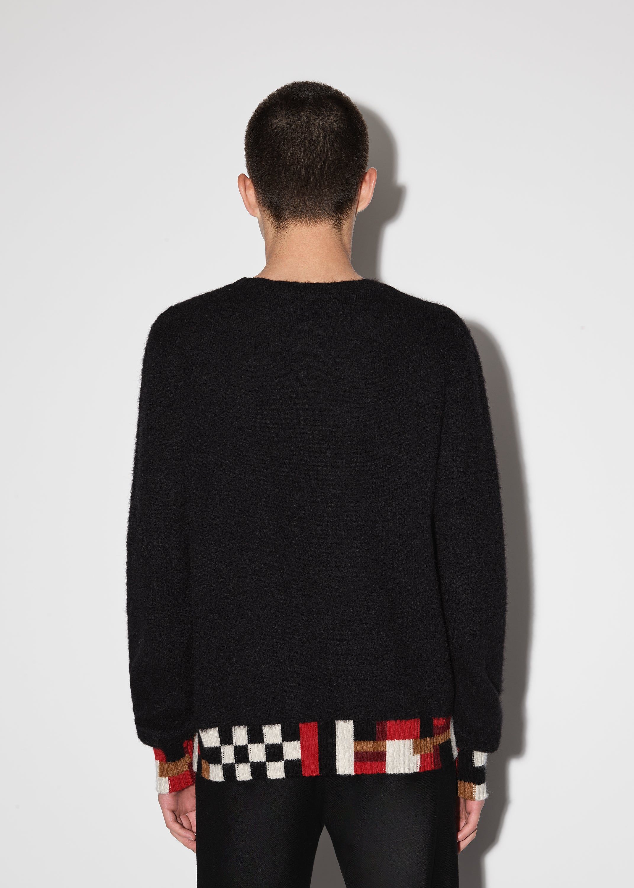 CHECKERED HEM CREW - BLACK sold by AMIRI product image thumbnail 4