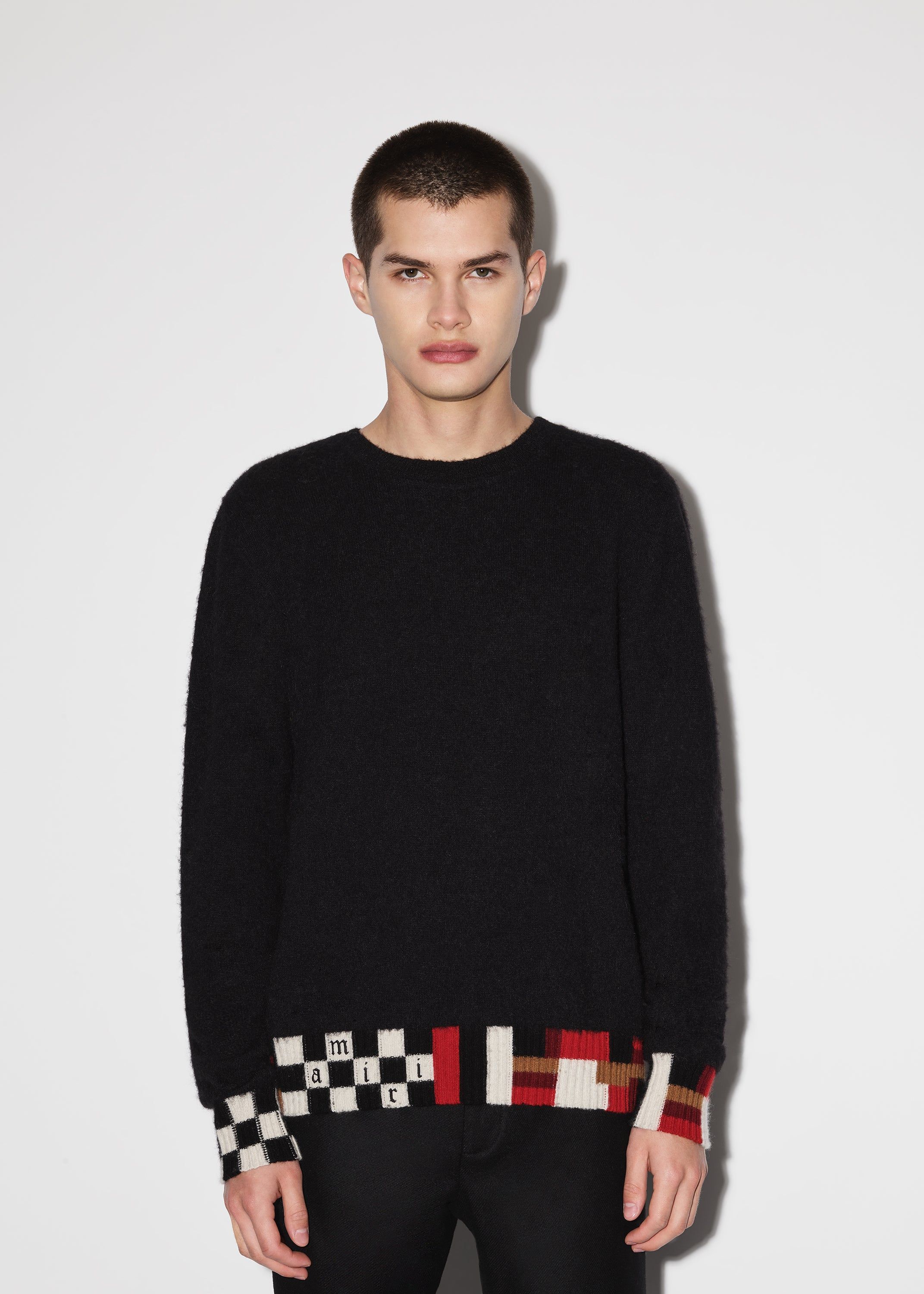 CHECKERED HEM CREW - BLACK sold by AMIRI product image thumbnail 2