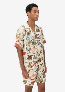 PSYCHEDELIC SHORT SLEEVE SHIRT - Natural sold by AMIRI