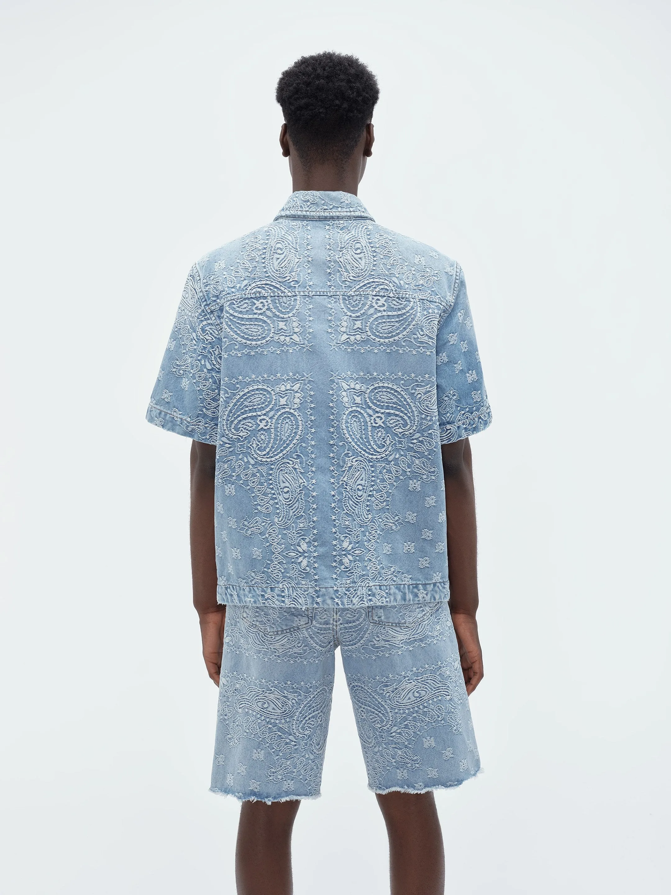 BANDANA JACQUARD SNAP SHORT SLEEVE SHIRT - Perfect Indigo sold by AMIRI product image thumbnail 4
