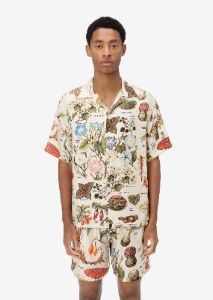 PSYCHEDELIC SHORT SLEEVE SHIRT - Natural sold by AMIRI