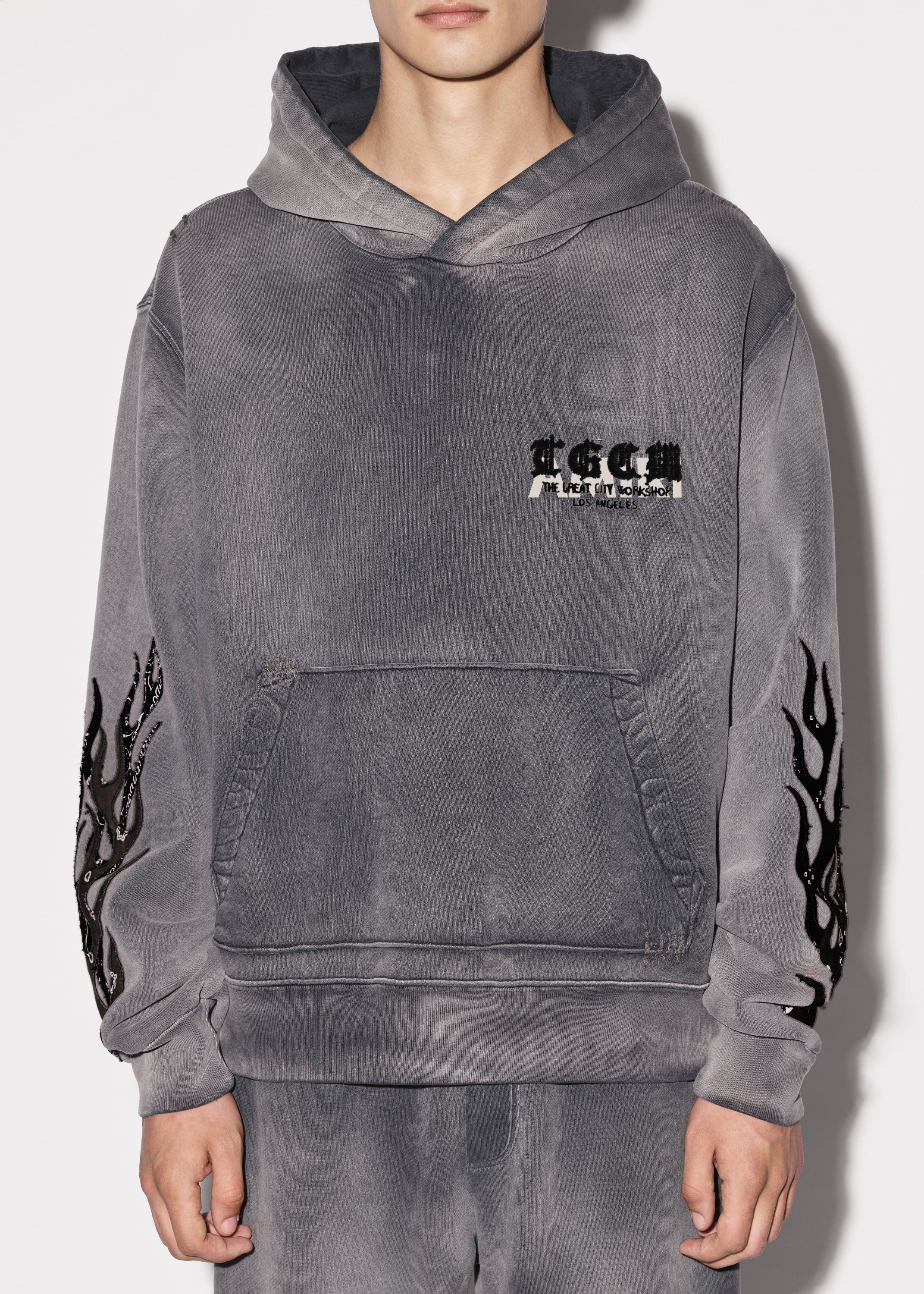 T.G.C.W. FLAMES HOODIE - BLACK | Parallel