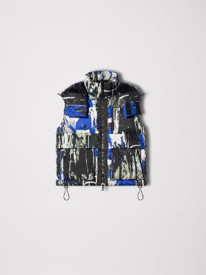 SPLATTER DOWN GILET - BLUE made by AMIRI