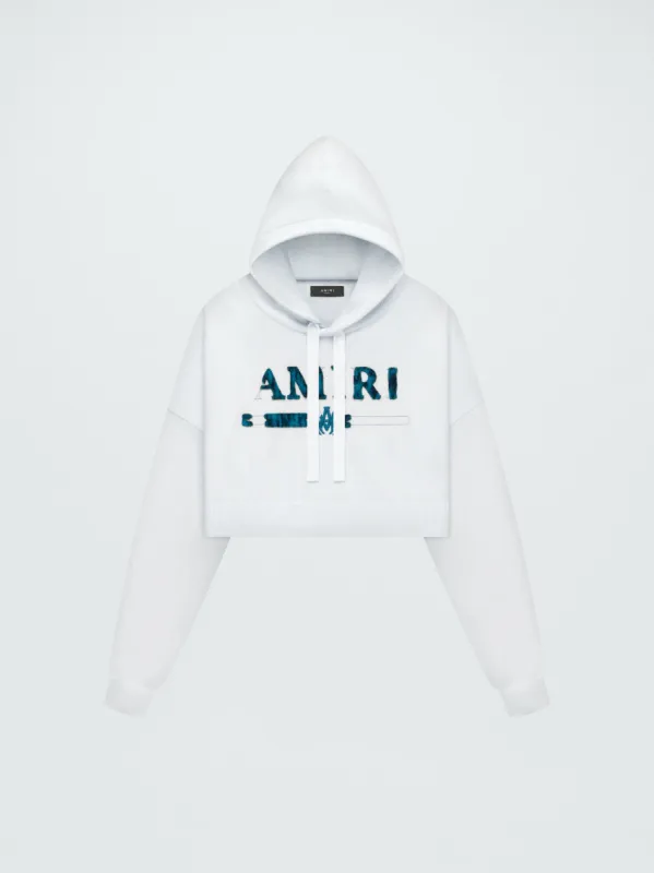 WOMEN - LEOPARD MA BAR LOGO HOODIE - WHITE made by AMIRI