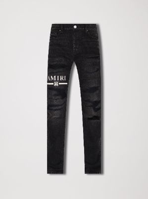 M.A. BAR LOGO STRAIGHT JEAN - AGED BLACK sold by AMIRI