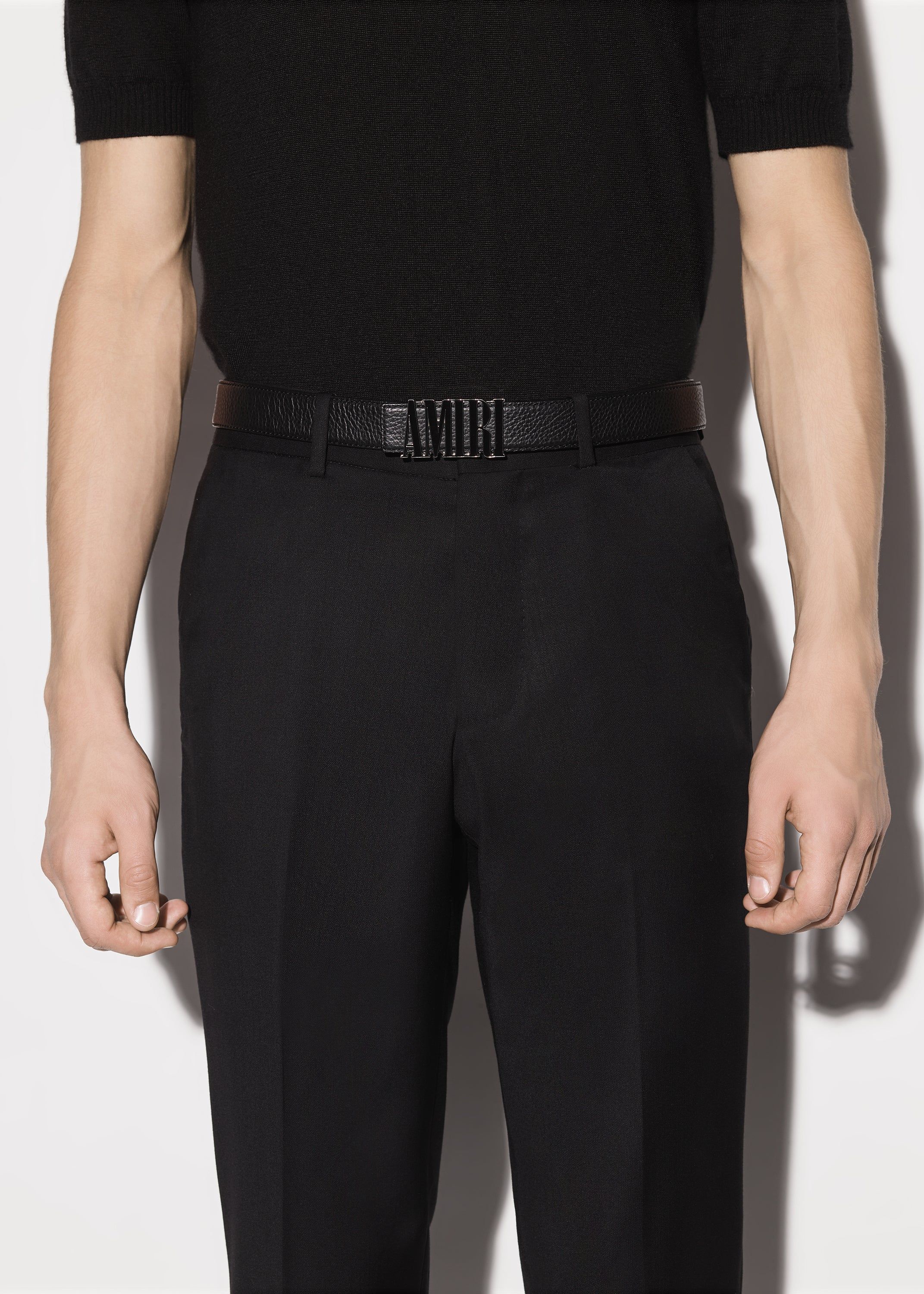 PEBBLED AMIRI BELT 3CM - BLACK sold by AMIRI product image thumbnail 4