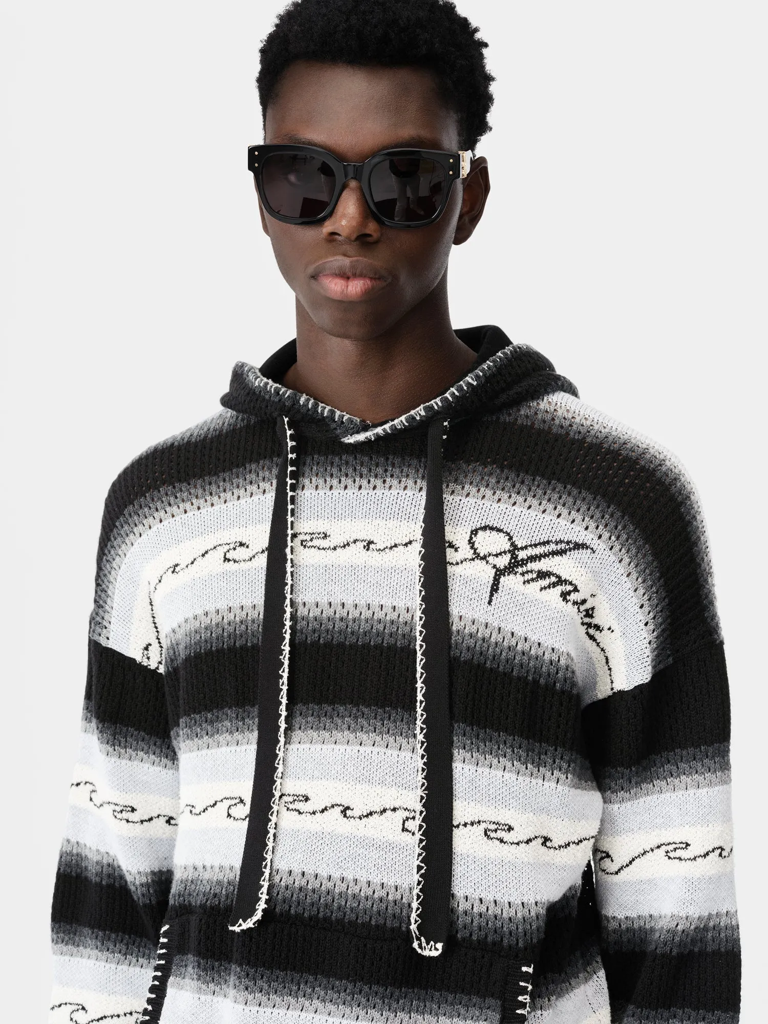 AMRI WAVE BAJA STRIPE HOODIE - Black sold by AMIRI product image thumbnail 4