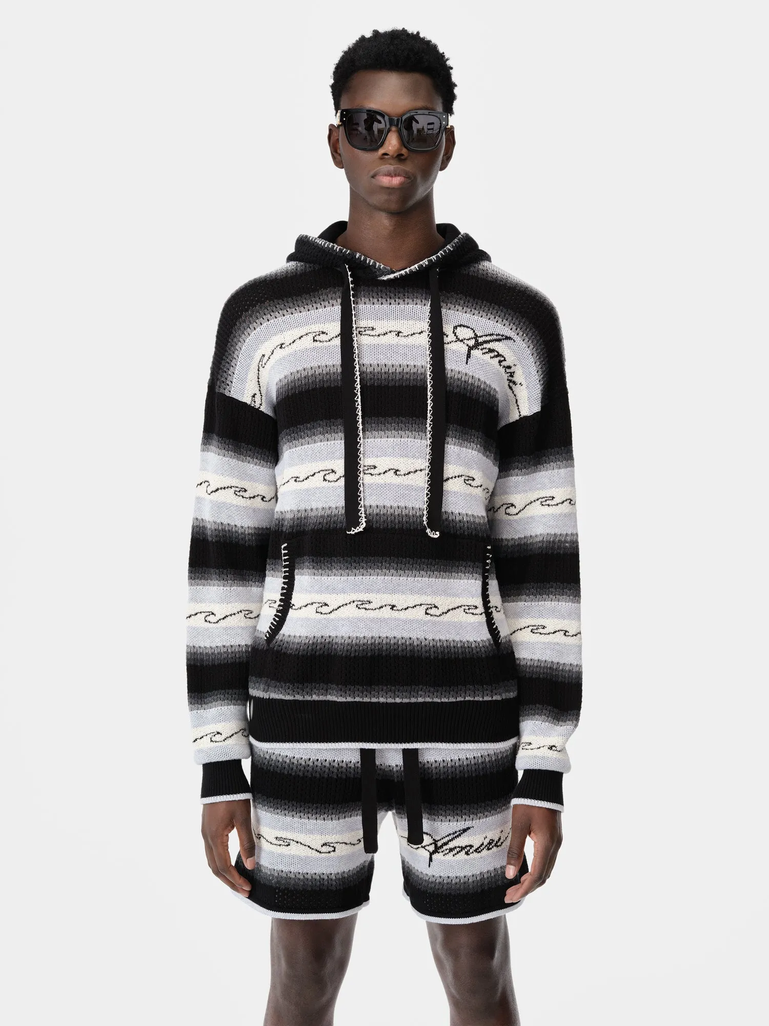 AMRI WAVE BAJA STRIPE HOODIE - Black sold by AMIRI product image thumbnail 2