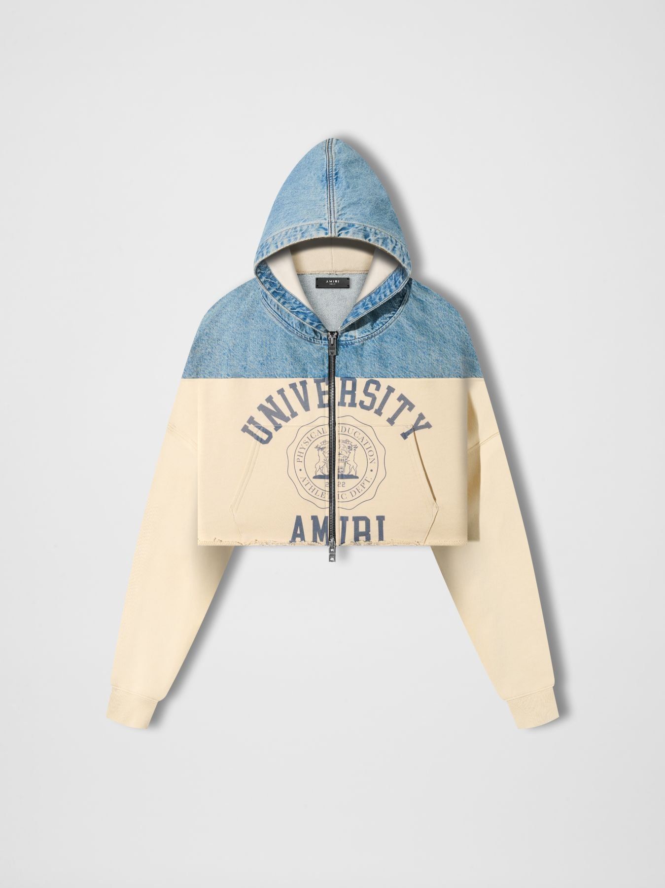 WOMEN - HYBRID ZIP UP HOODIE - VINTAGE INDIGO / ALABASTER sold by AMIRI