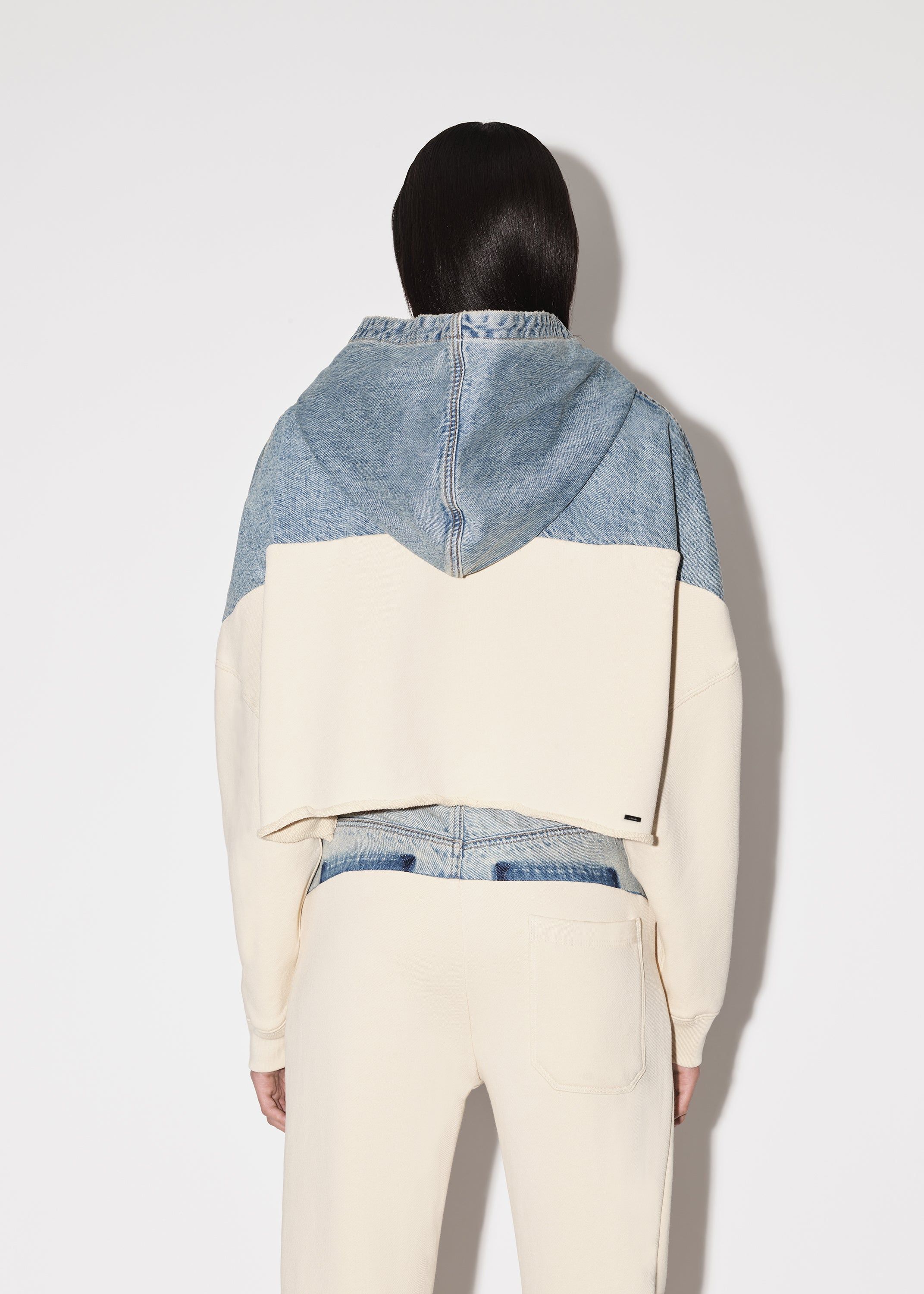 WOMEN - HYBRID ZIP UP HOODIE - VINTAGE INDIGO / ALABASTER sold by AMIRI product image thumbnail 5