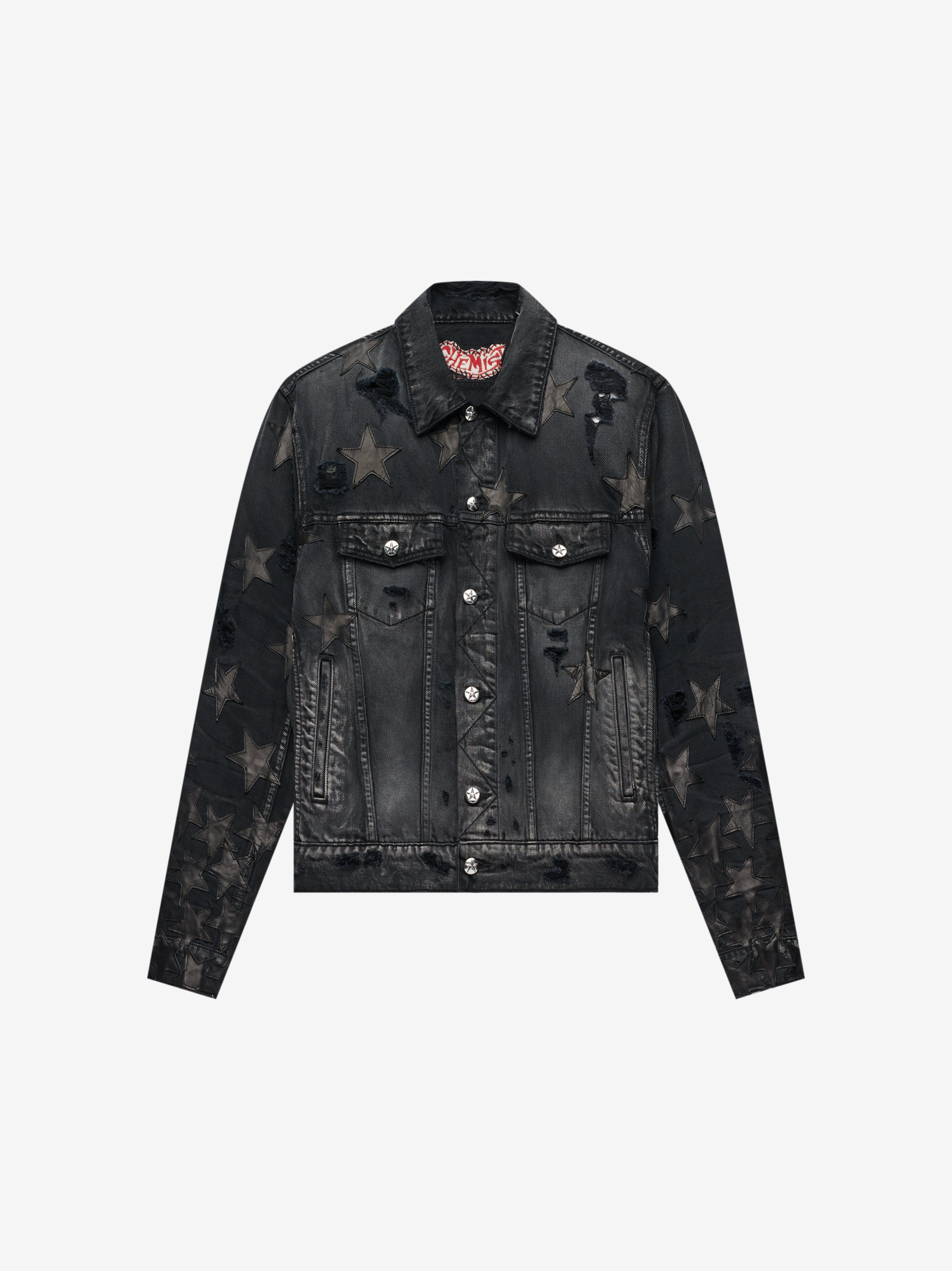 CHEMIST LEATHER STAR TRUCKER - ANTIQUE BLACK sold by AMIRI