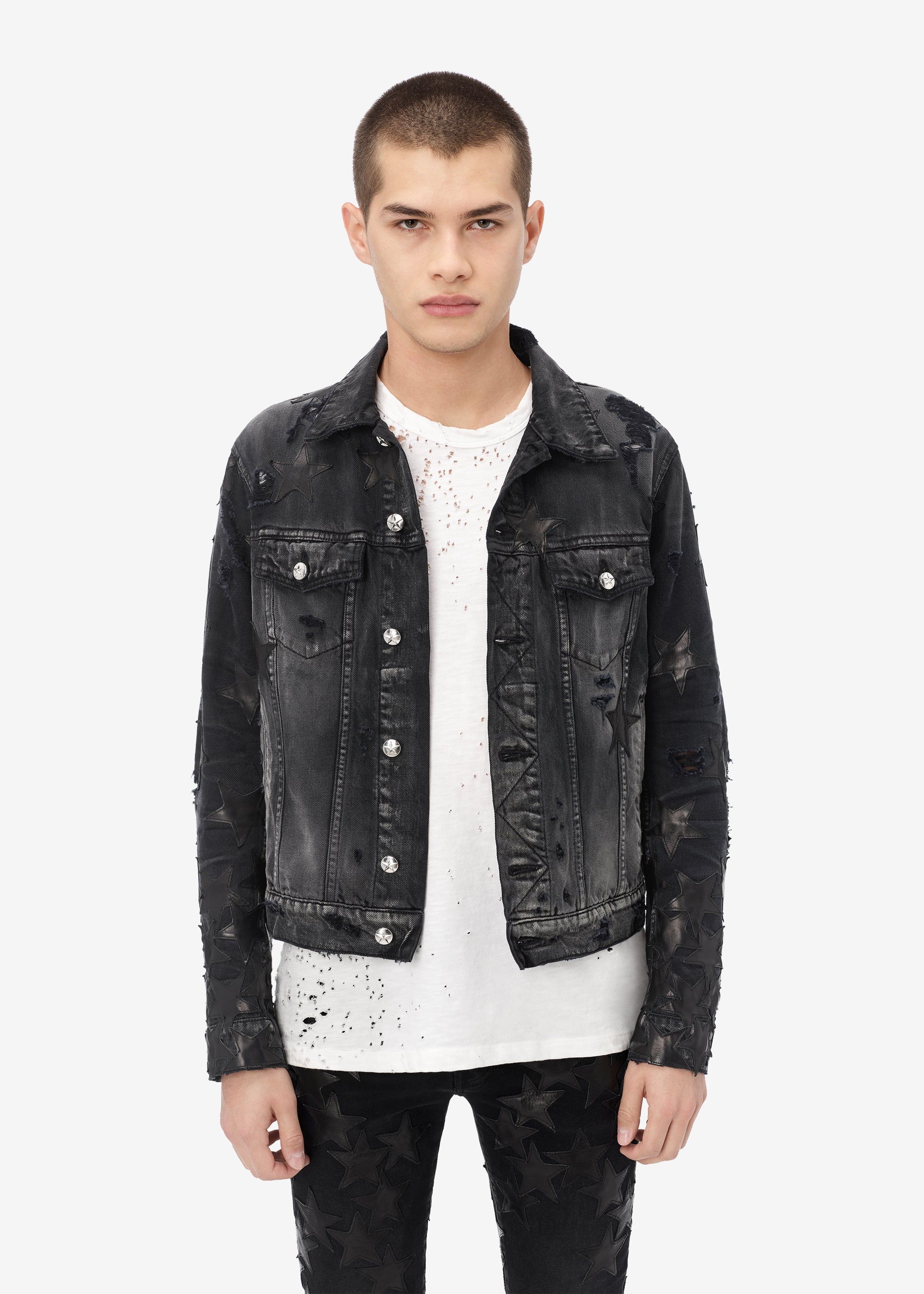 CHEMIST LEATHER STAR TRUCKER - ANTIQUE BLACK sold by AMIRI product image thumbnail 3