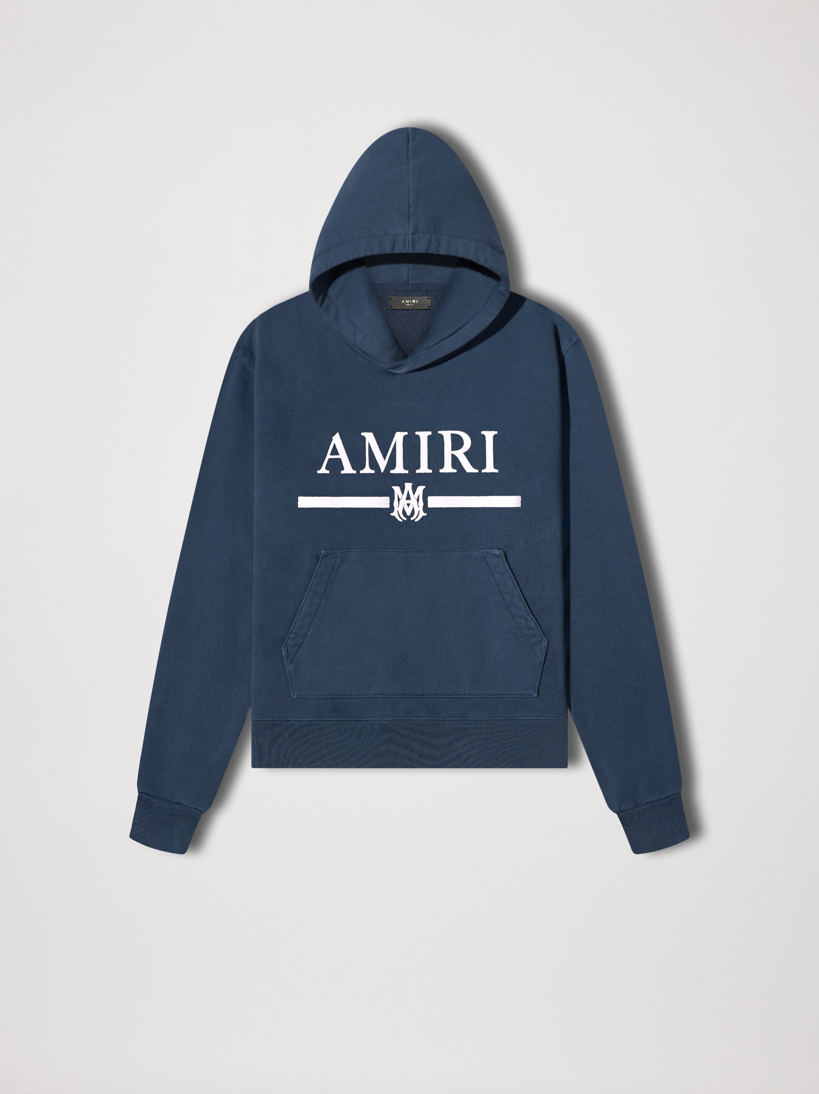 AMIRI M.A. BAR EMBROIDERY HOODIE - POND BLUE | Parallel