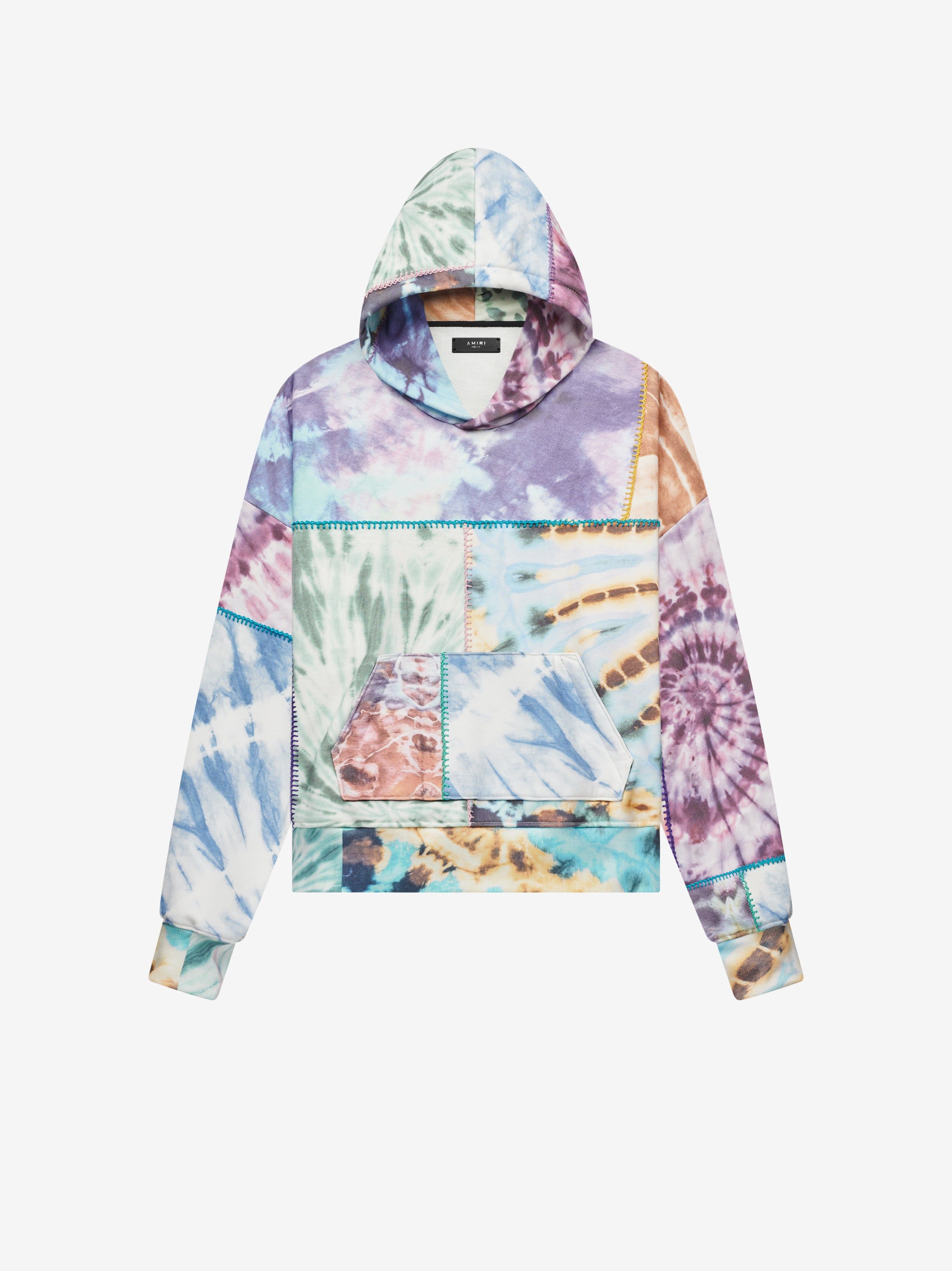 OVERSIZED TIE DYE PATCHWORK HOODIE - MULTI sold by AMIRI