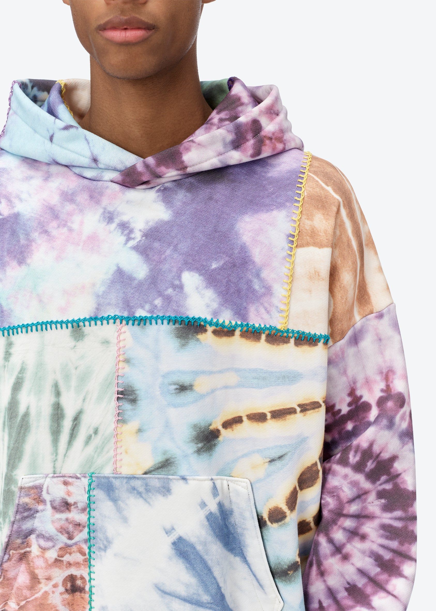 OVERSIZED TIE DYE PATCHWORK HOODIE - MULTI sold by AMIRI product image thumbnail 5
