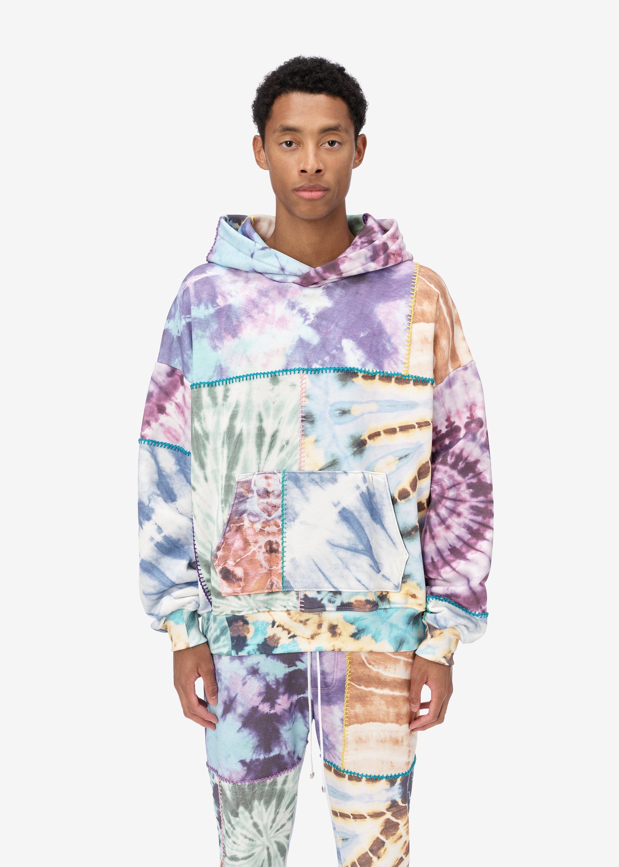 OVERSIZED TIE DYE PATCHWORK HOODIE - MULTI sold by AMIRI product image thumbnail 2
