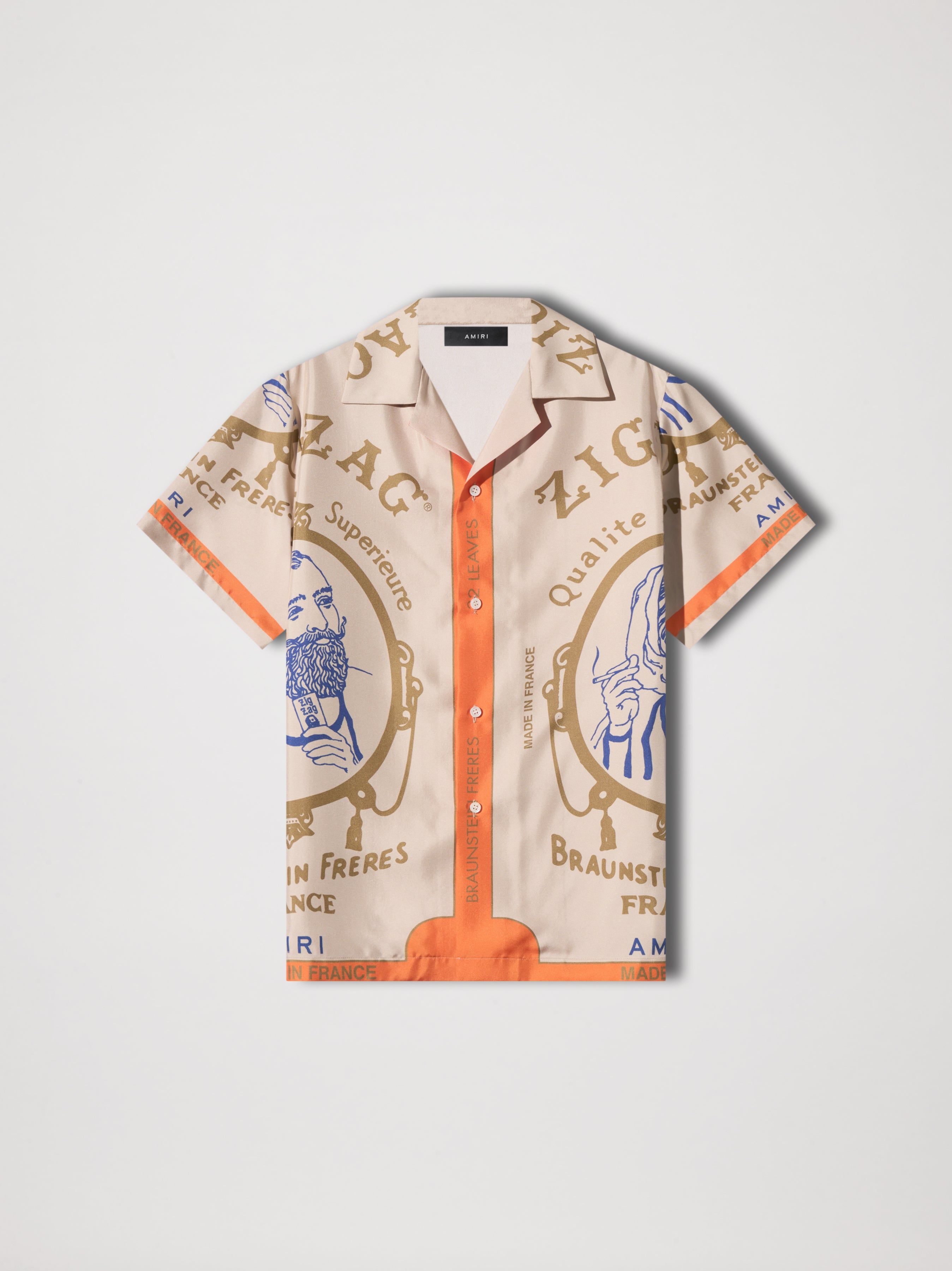 ZIG-ZAG SILK SHIRT - ALABASTER sold by AMIRI