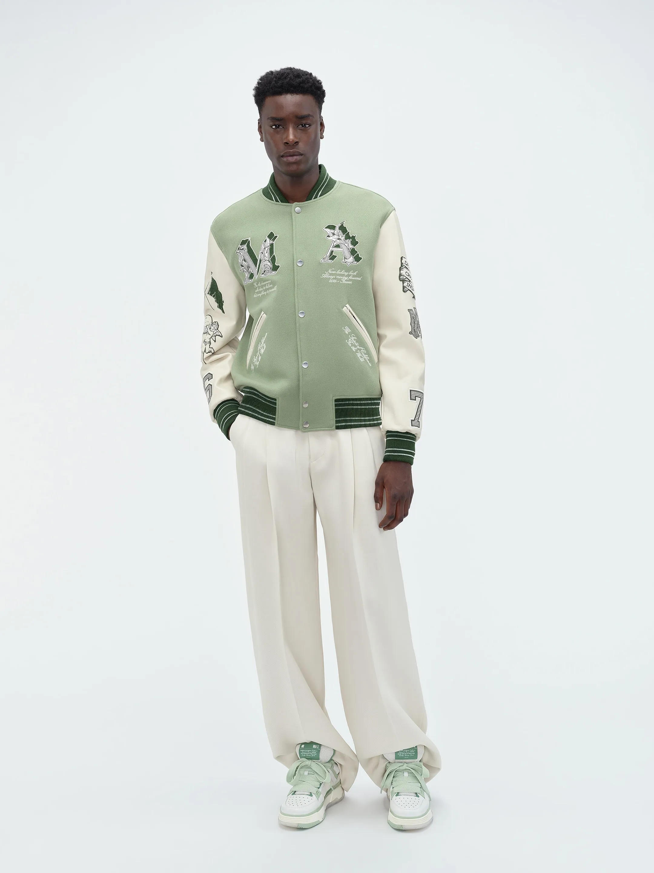 MA ANGEL VARSITY JACKET - Mineral Green sold by AMIRI product image thumbnail 2