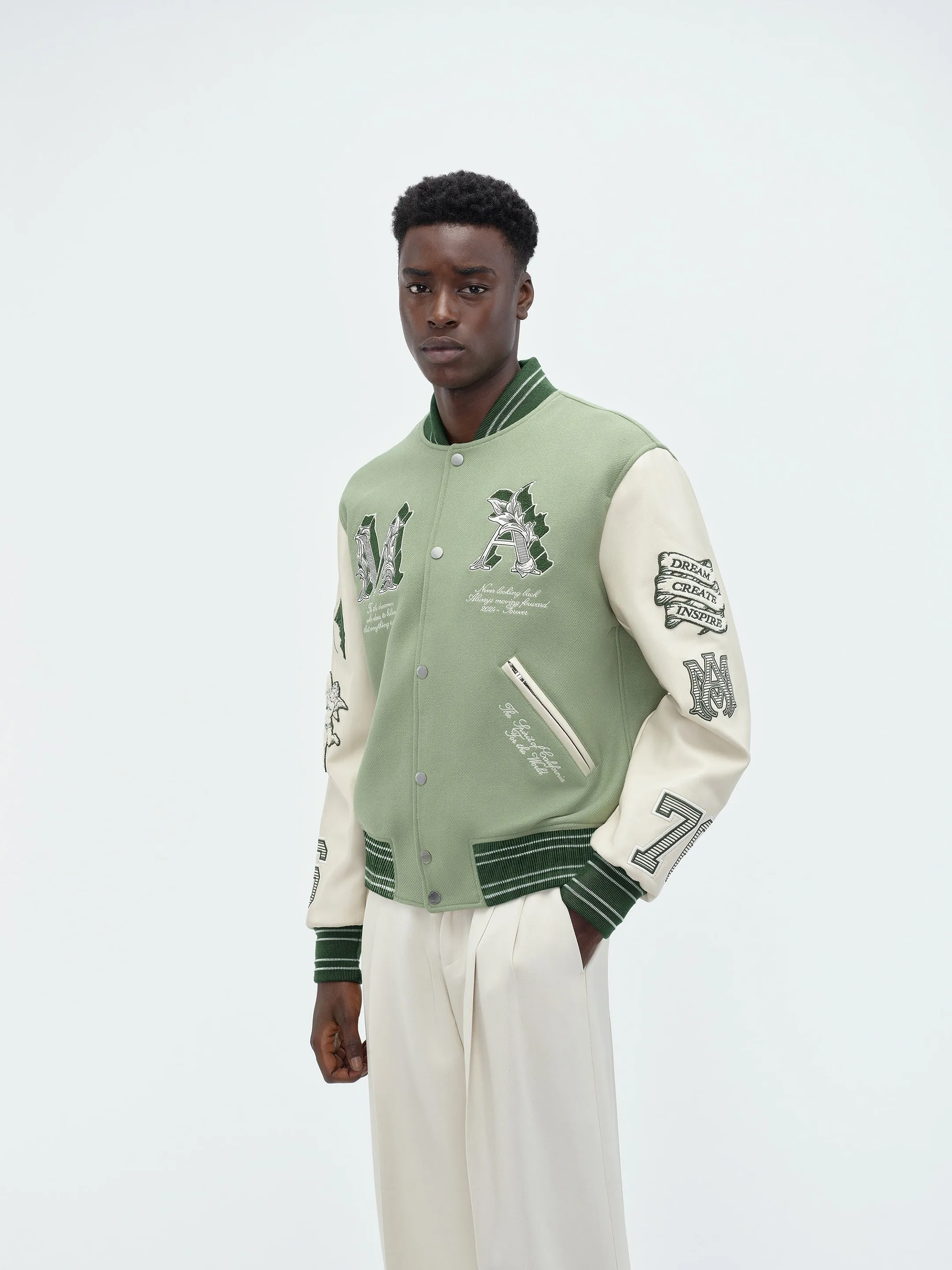 MA ANGEL VARSITY JACKET - Mineral Green sold by AMIRI product image thumbnail 3