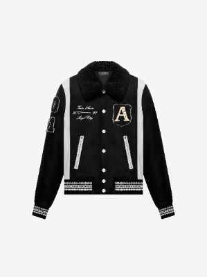 ALWAYS ON POINT VARSITY BOMBER - BLACK sold by AMIRI