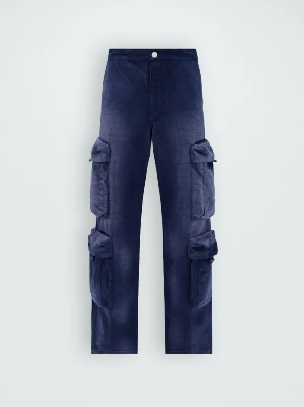 AMIRI JACQUARD UTILITY PANT - BLUE sold by AMIRI