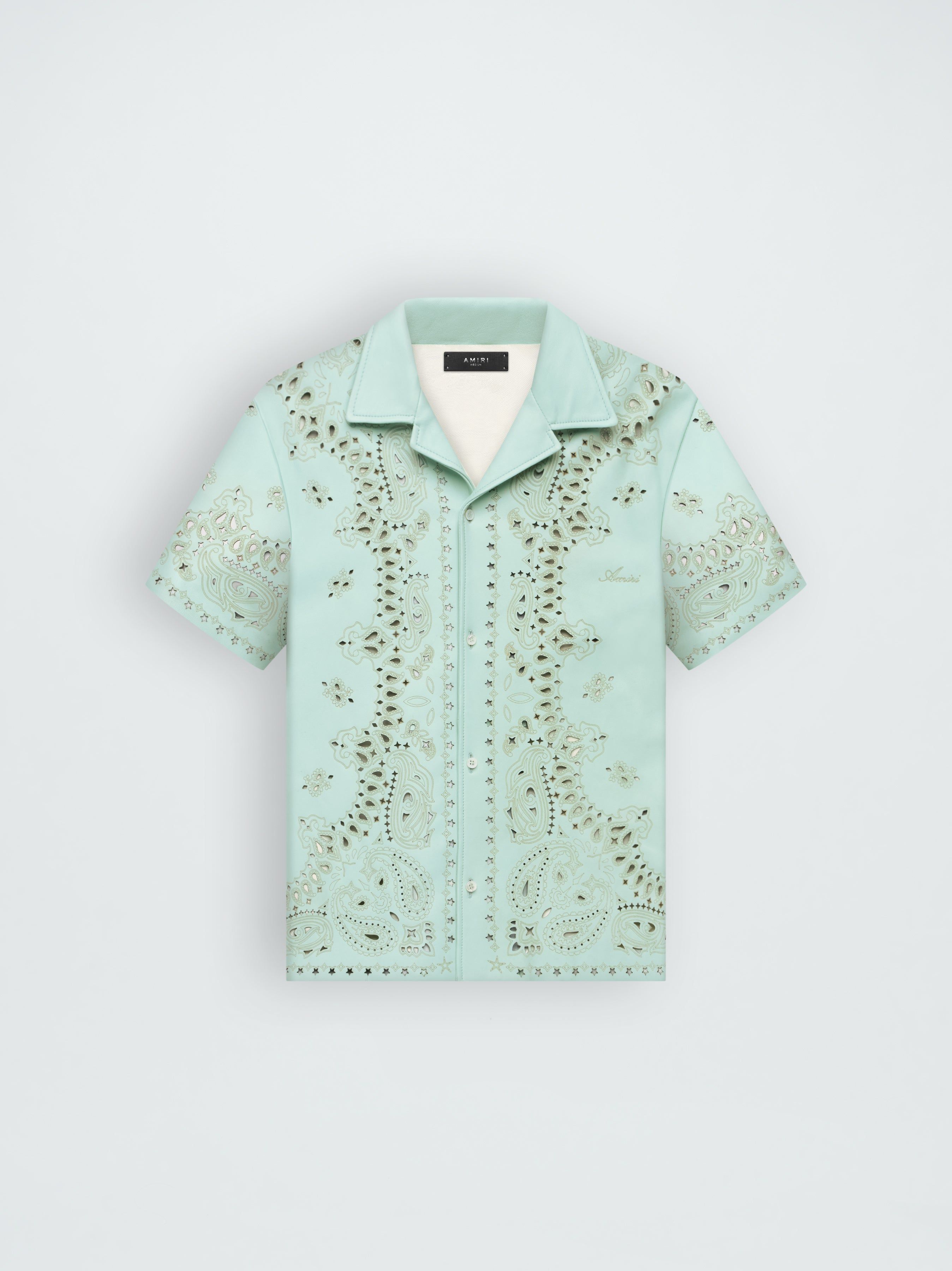 LEATHER BANDANA SHIRT - MINT sold by AMIRI