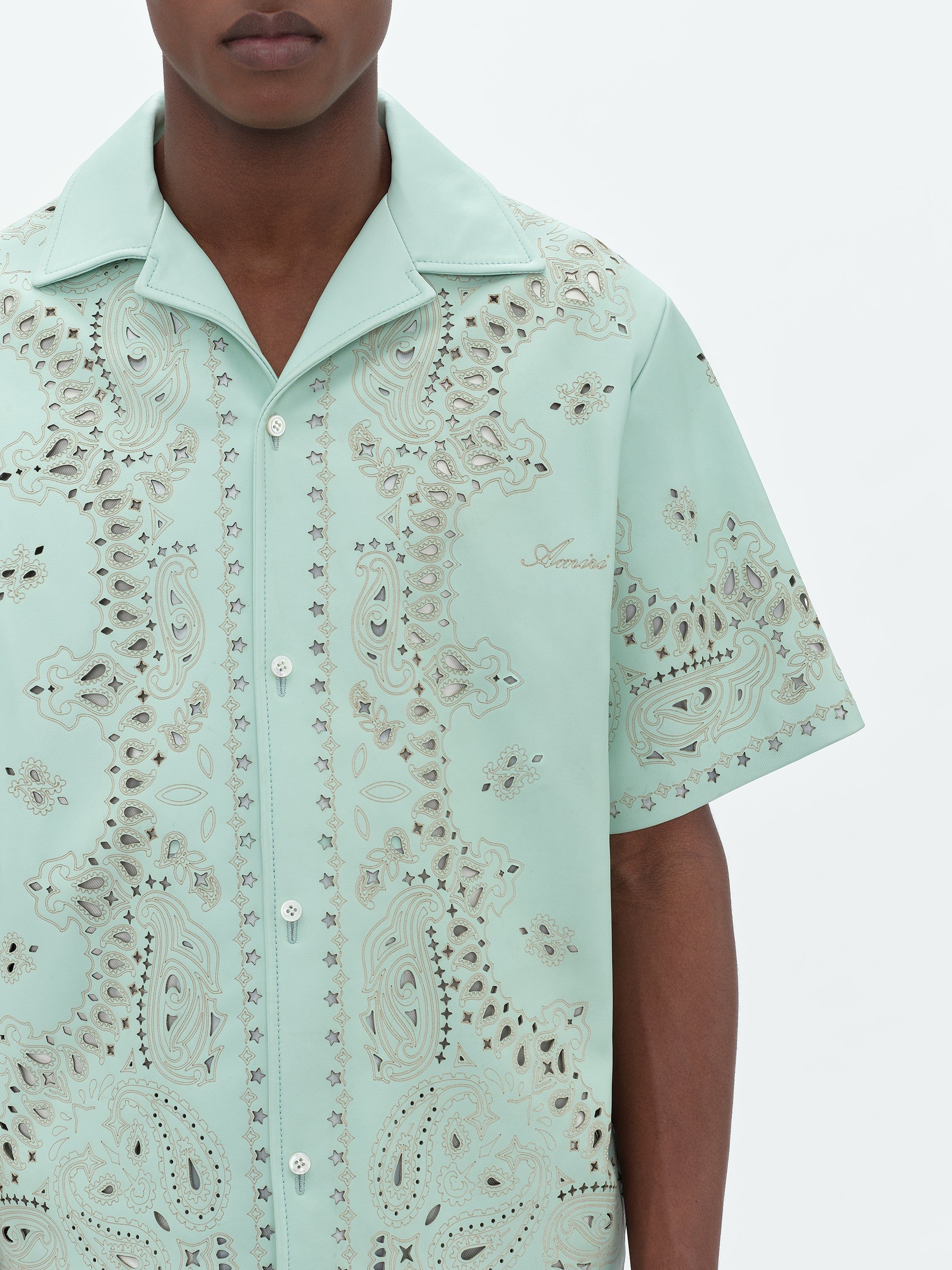 LEATHER BANDANA SHIRT - MINT sold by AMIRI product image thumbnail 5